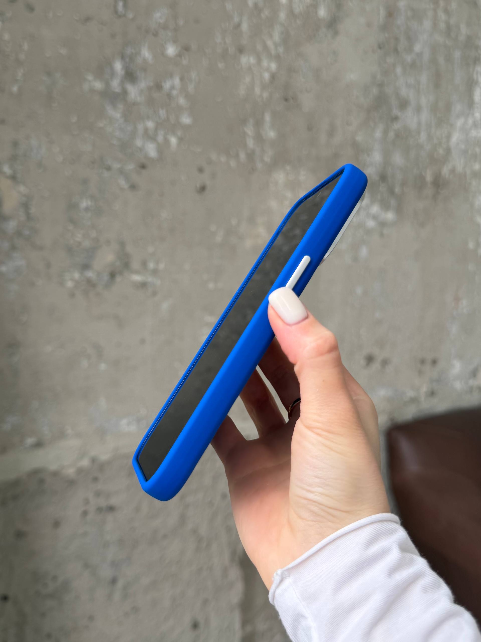 Чохол Flower Silicone Case з Magsafe на iPhone 15 Pro Max Electric Blue (03)