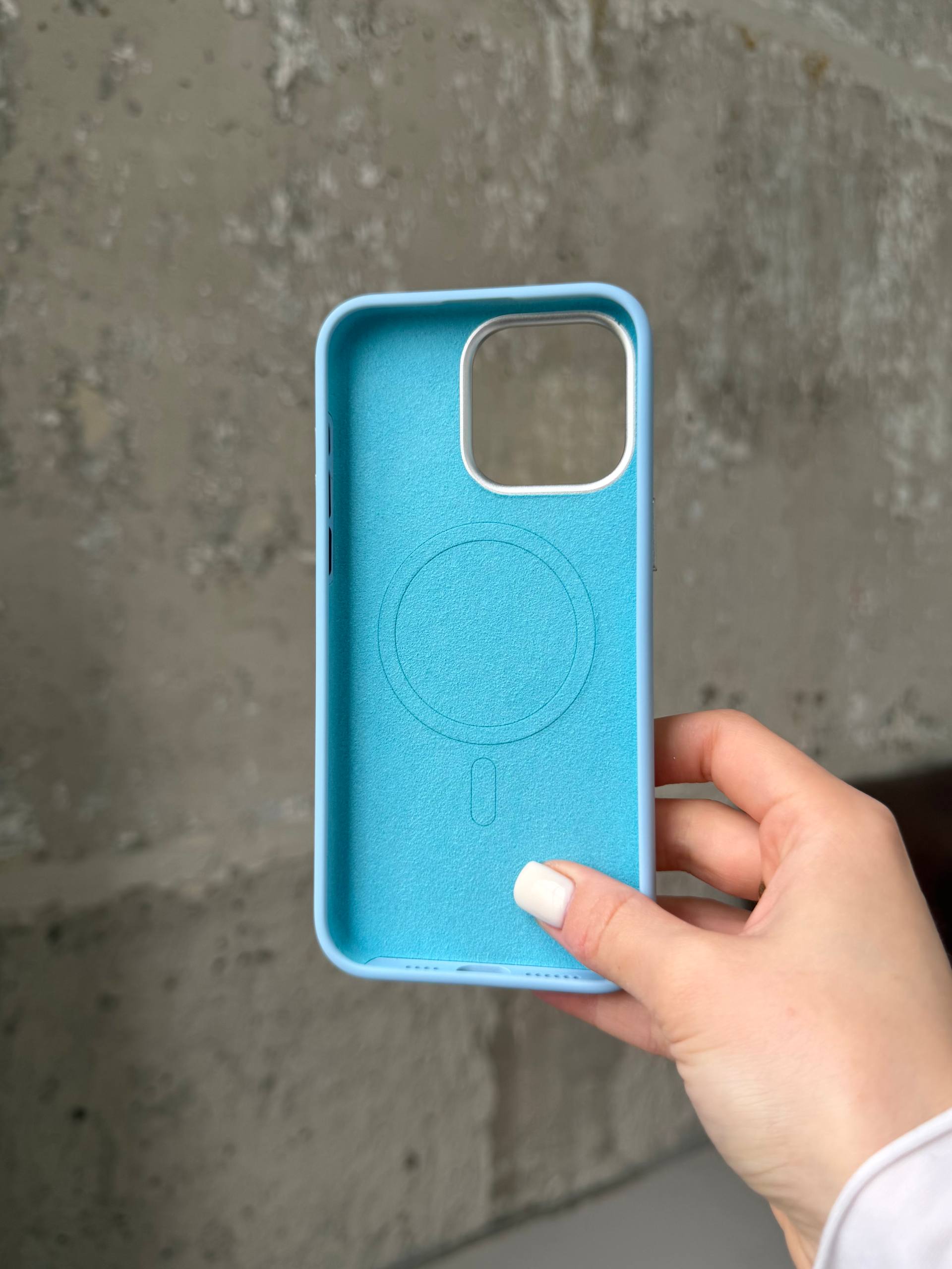 Чохол Flower Silicone Case з Magsafe на iPhone 15 Pro Max Cloud Blue (02)