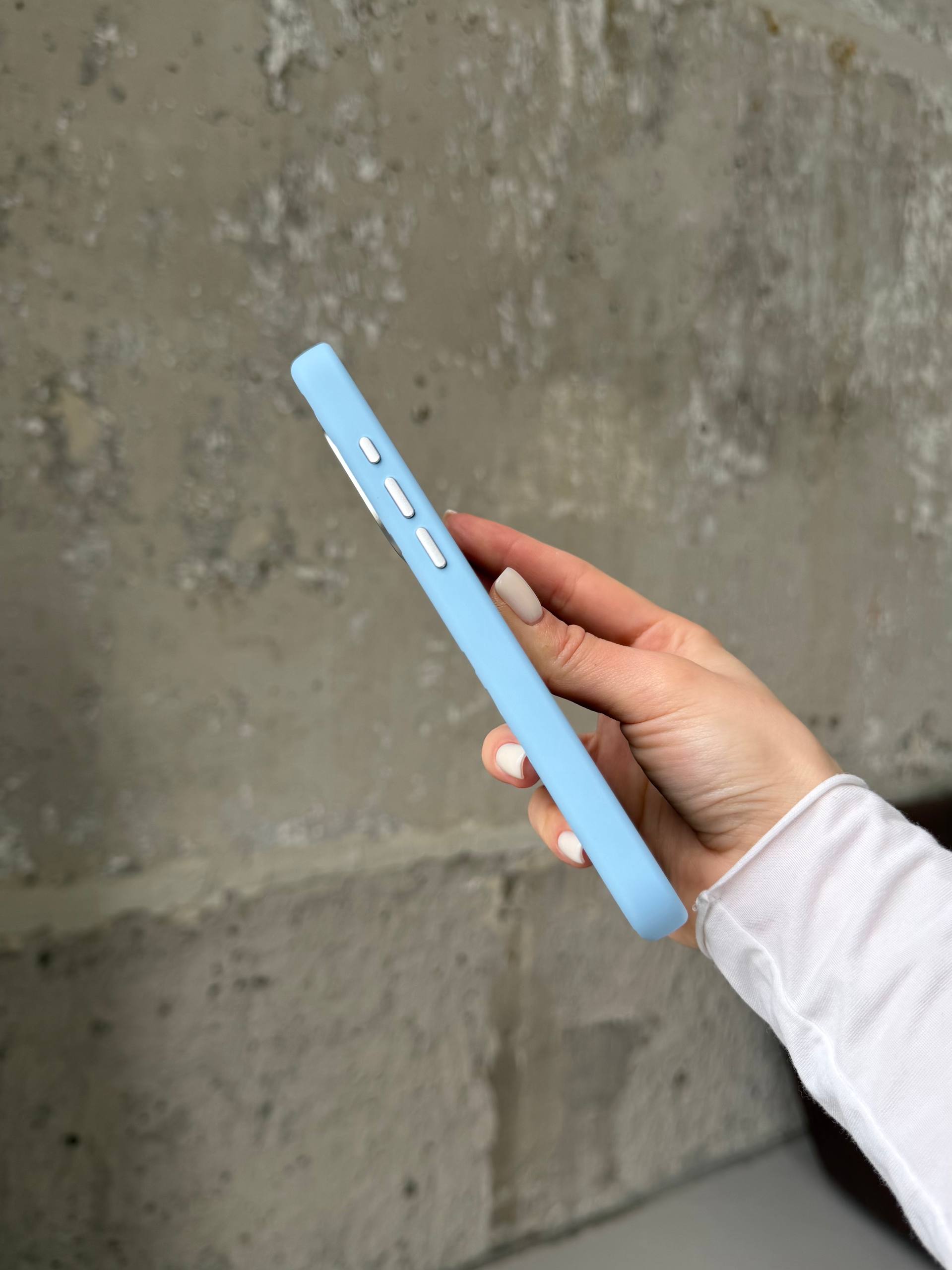 Чохол Flower Silicone Case з Magsafe на iPhone 15 Pro Max Cloud Blue (02)