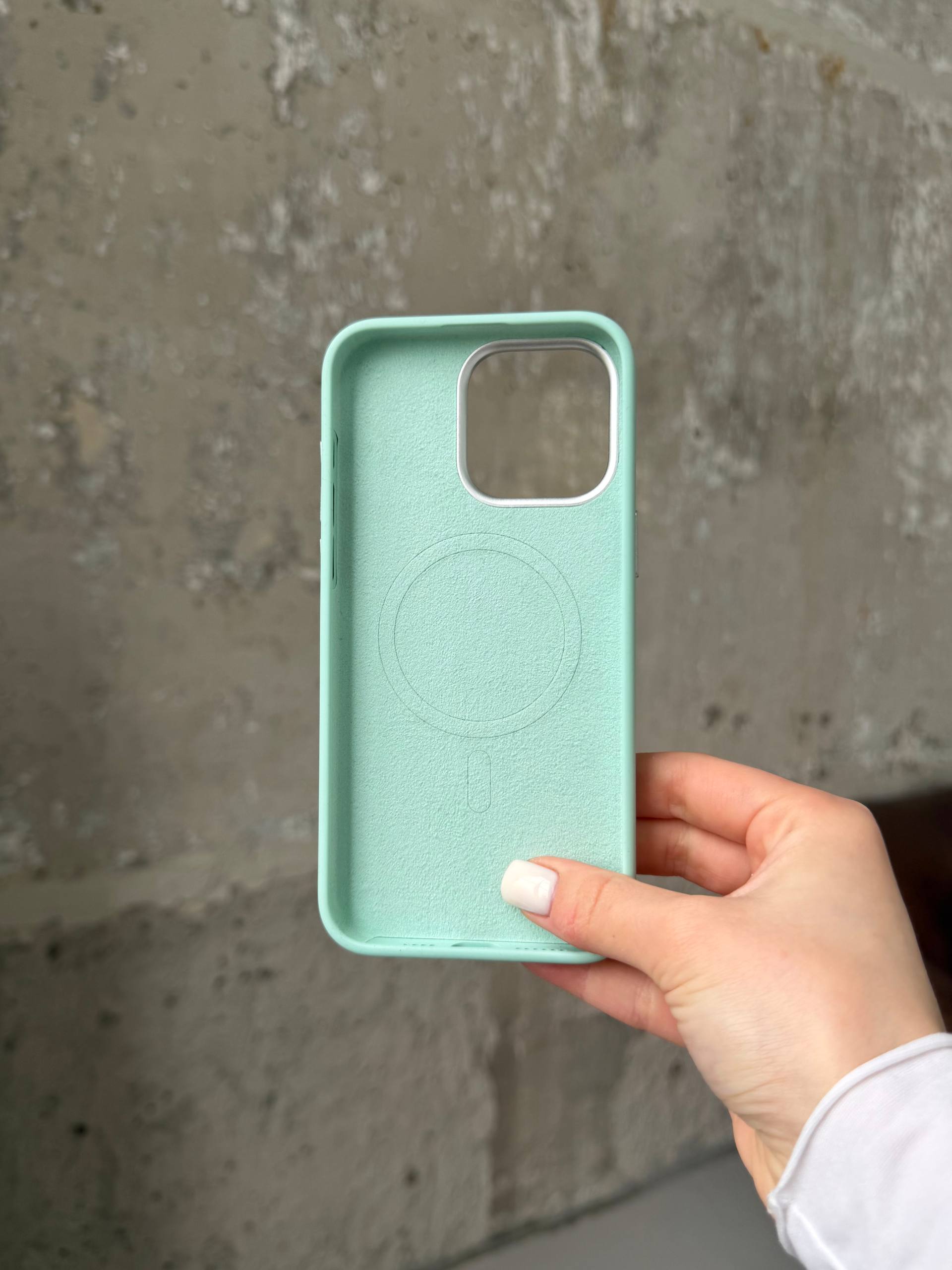 Чохол Flower Silicone Case з Magsafe на iPhone 16 Pro Mint (08)