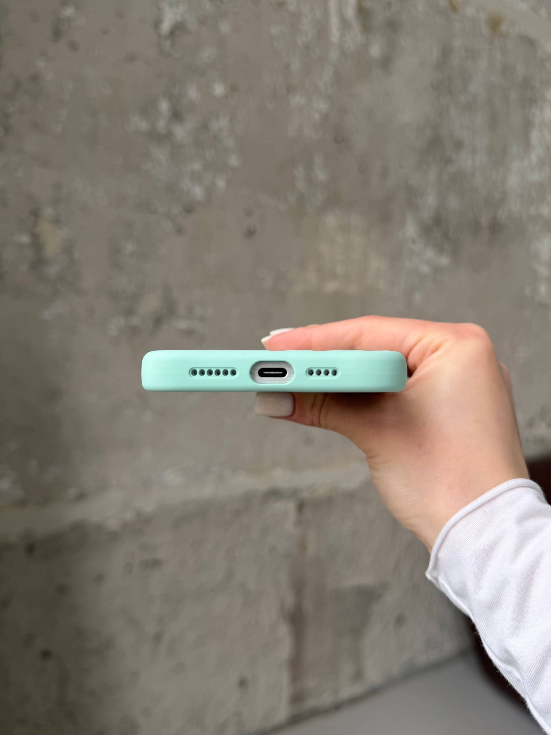 Чохол Flower Silicone Case з Magsafe на iPhone 16 Pro Mint (08)