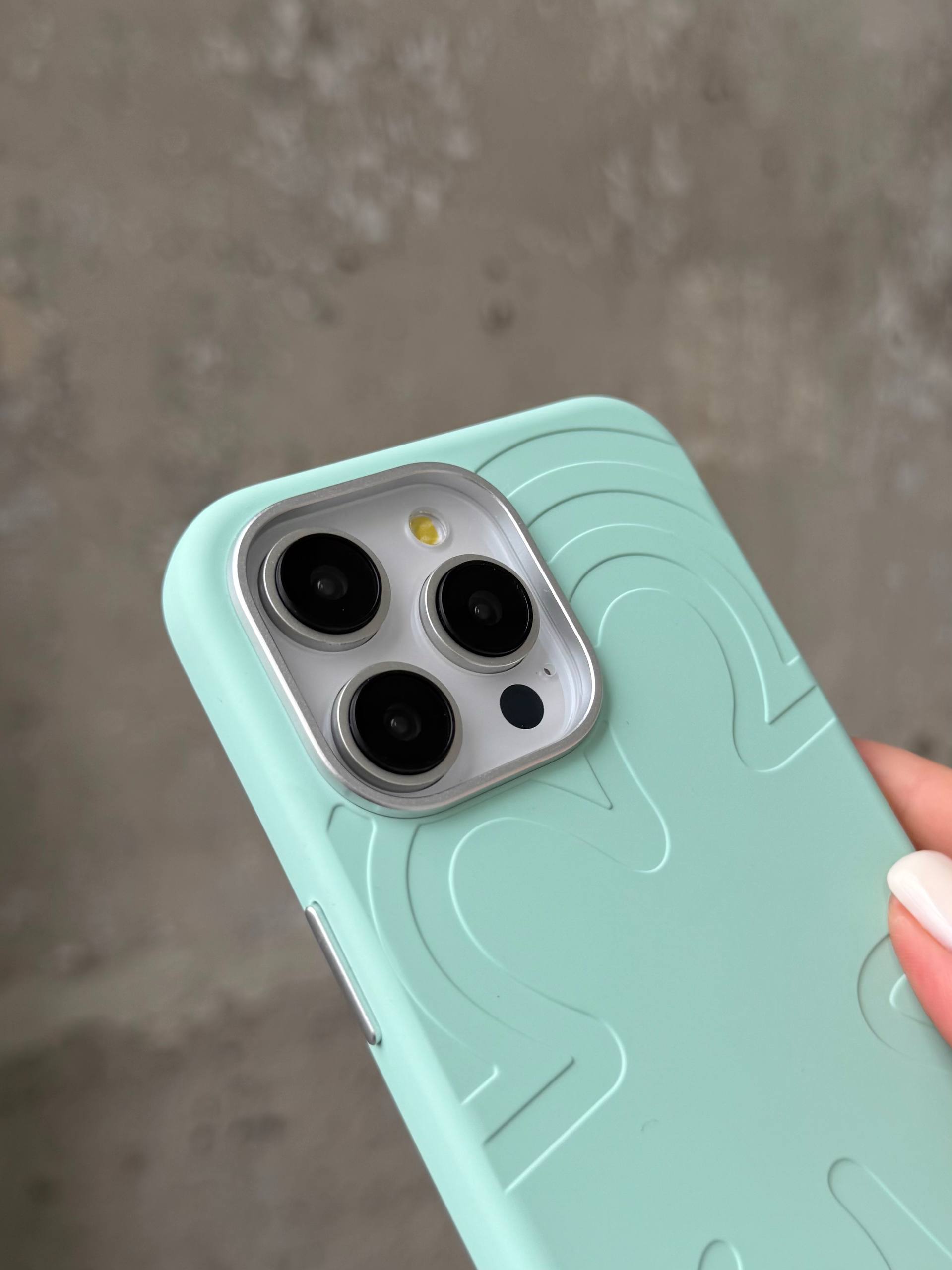 Чохол Flower Silicone Case з Magsafe на iPhone 16 Pro Mint (08)
