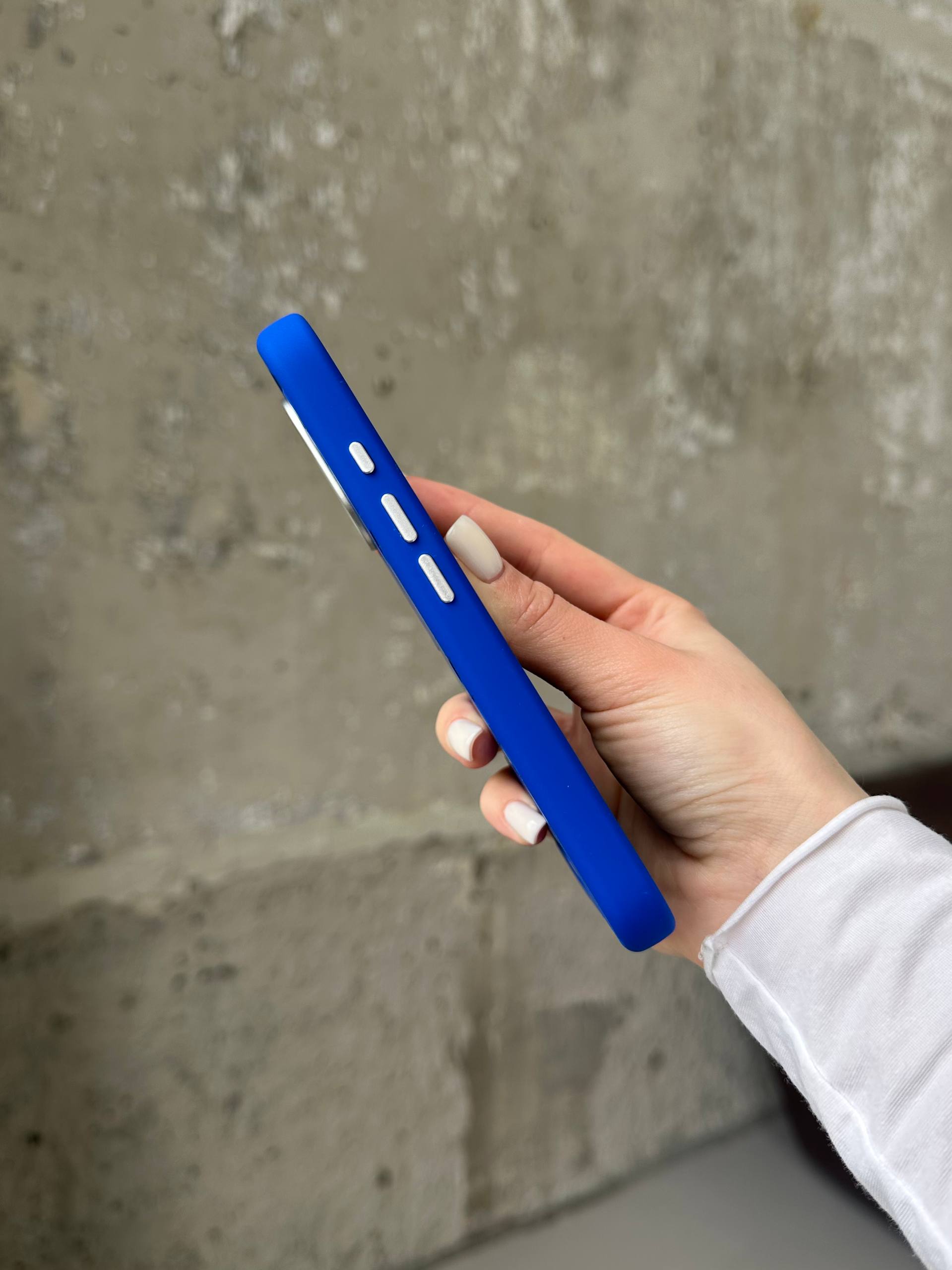Чохол Flower Silicone Case з Magsafe на iPhone 16 Electric Blue (03)