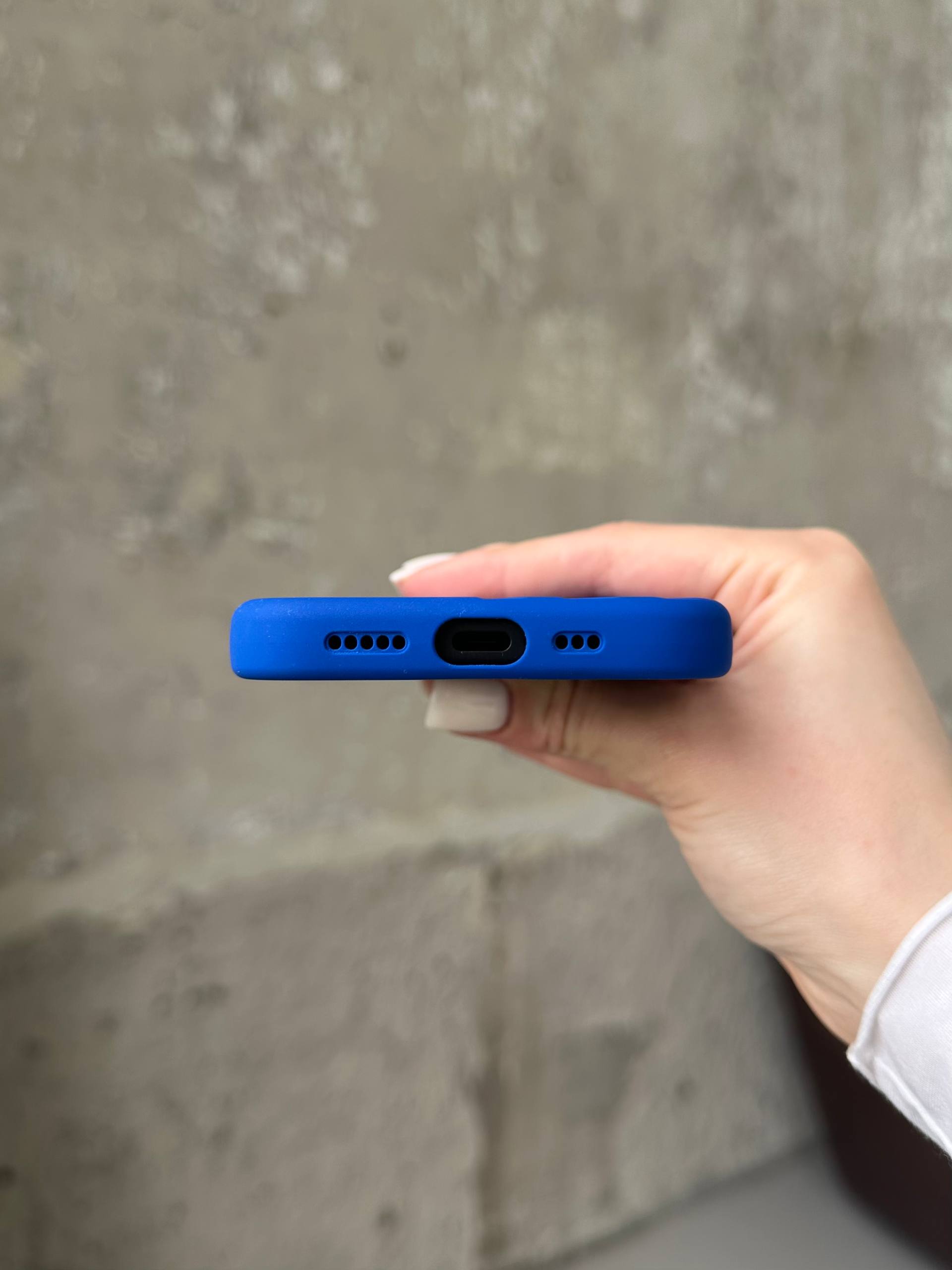 Чохол Flower Silicone Case з Magsafe на iPhone 16 Electric Blue (03)