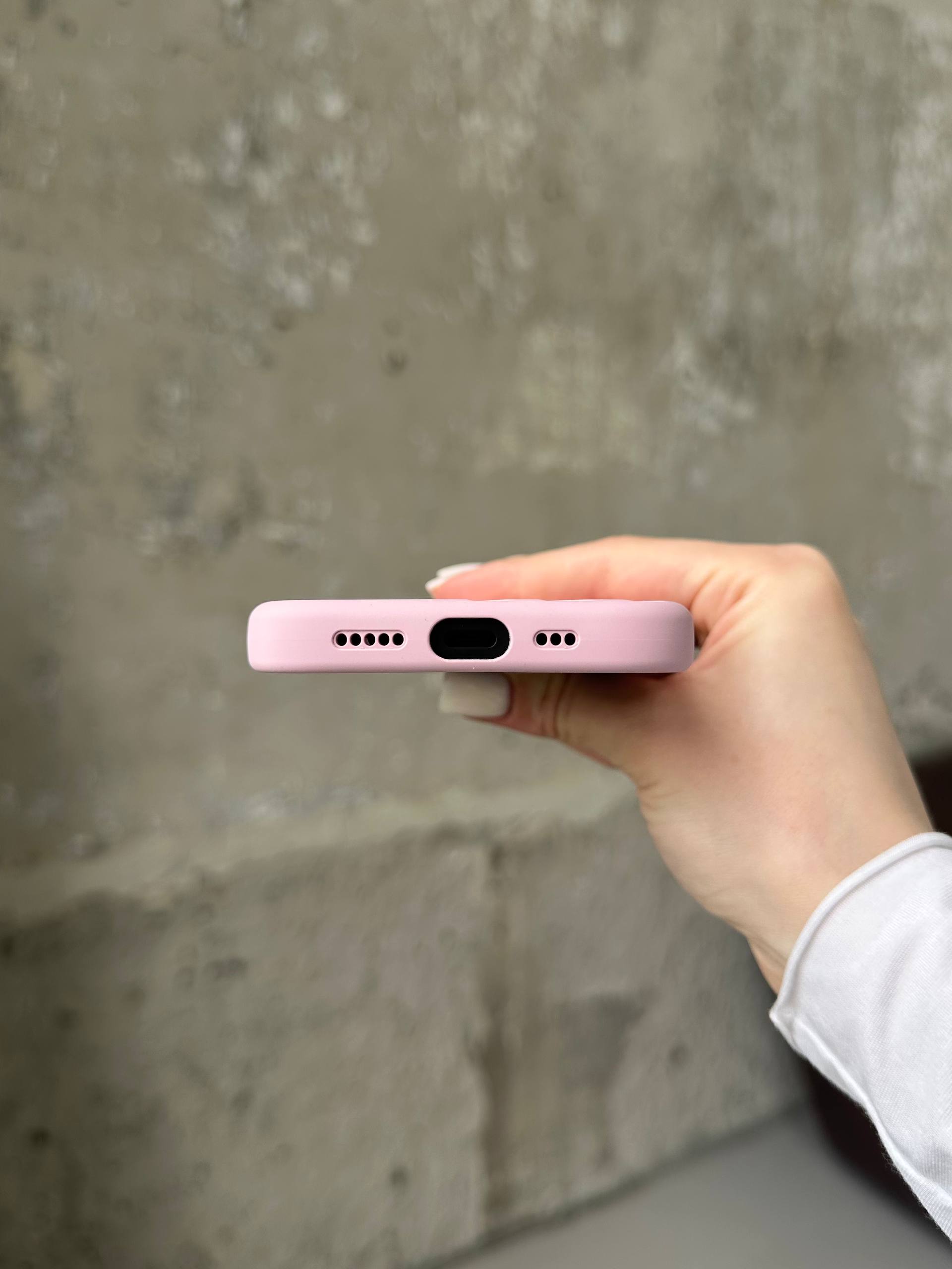 Чохол Flower Silicone Case з Magsafe на iPhone 16 Pink (01)