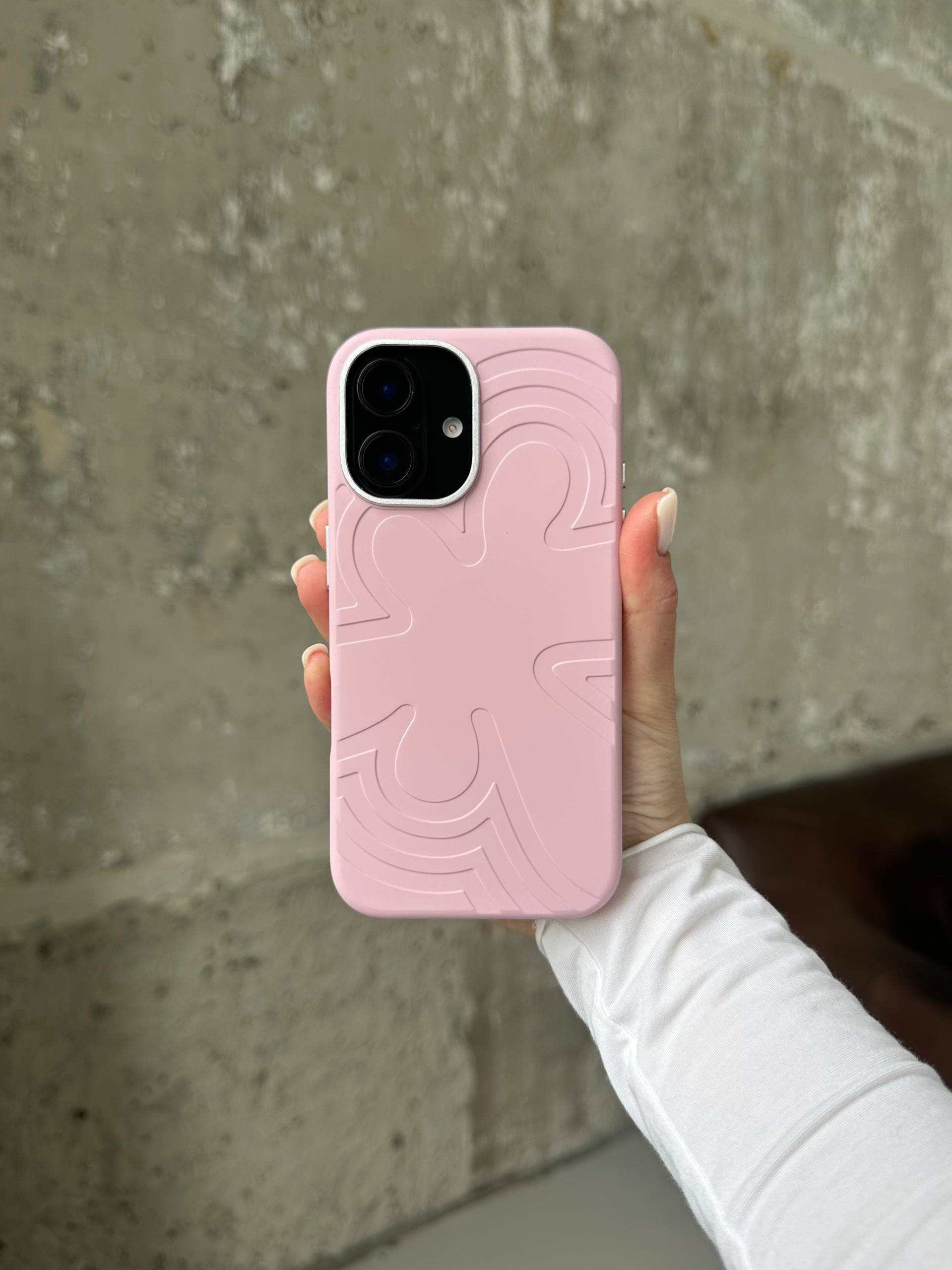 Чохол Flower Silicone Case з Magsafe на iPhone 16 Pink (01)