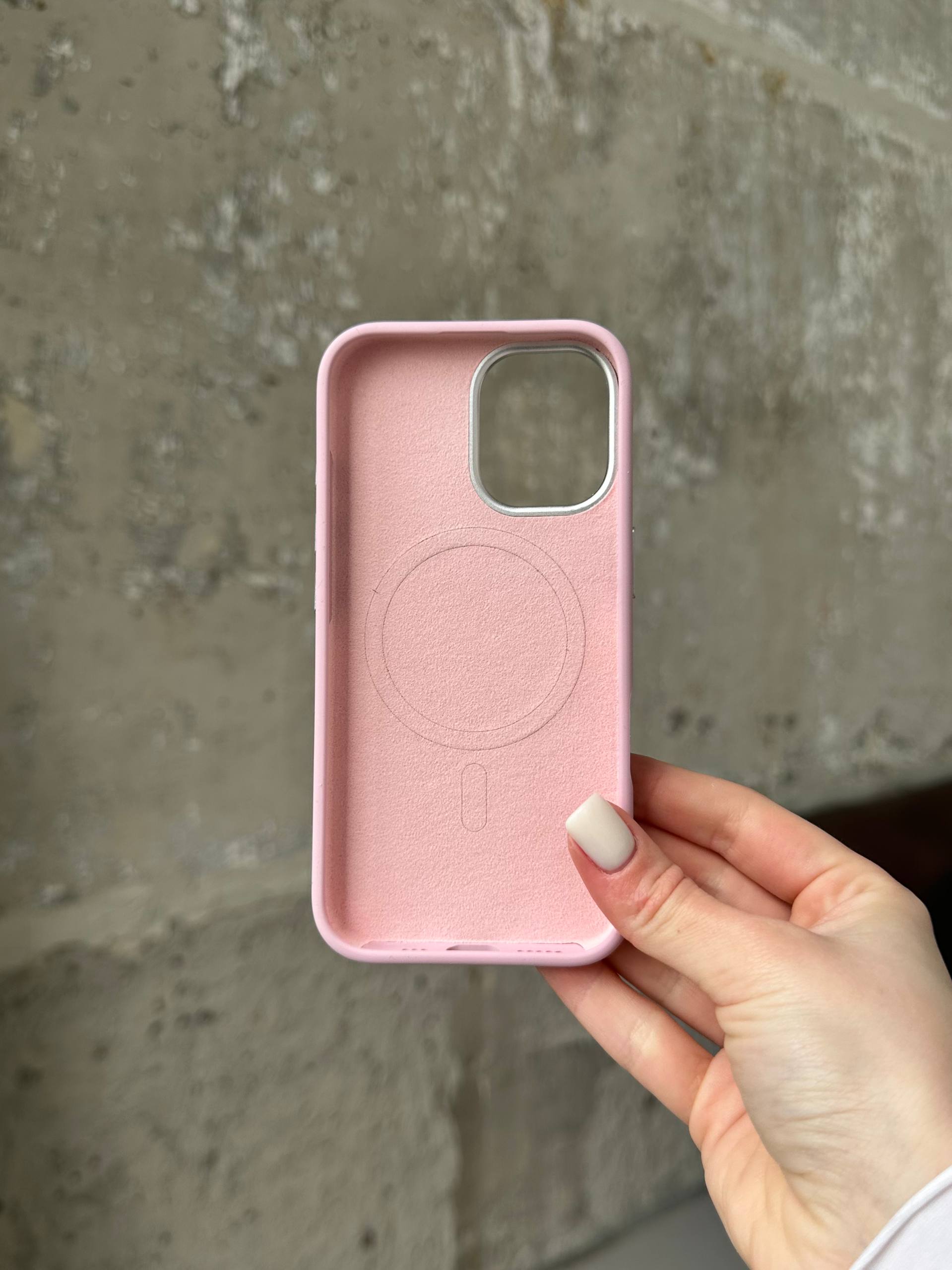 Чохол Flower Silicone Case з Magsafe на iPhone 16 Pink (01)