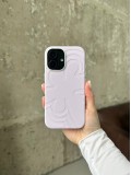 Чохол Flower Silicone Case з Magsafe на iPhone 17 Light Purple (07)