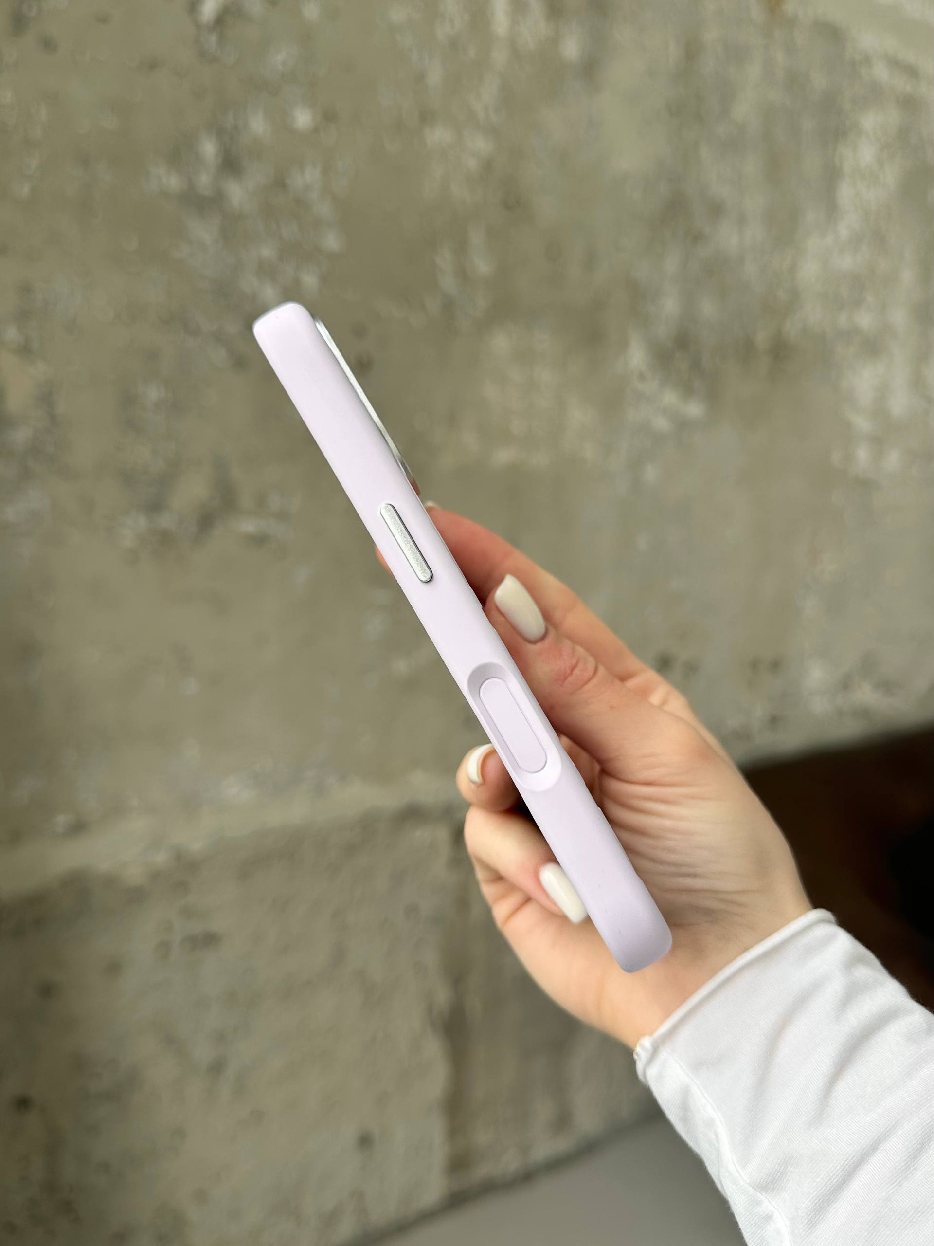 Чохол Flower Silicone Case з Magsafe на iPhone 16 Light Purple (07)