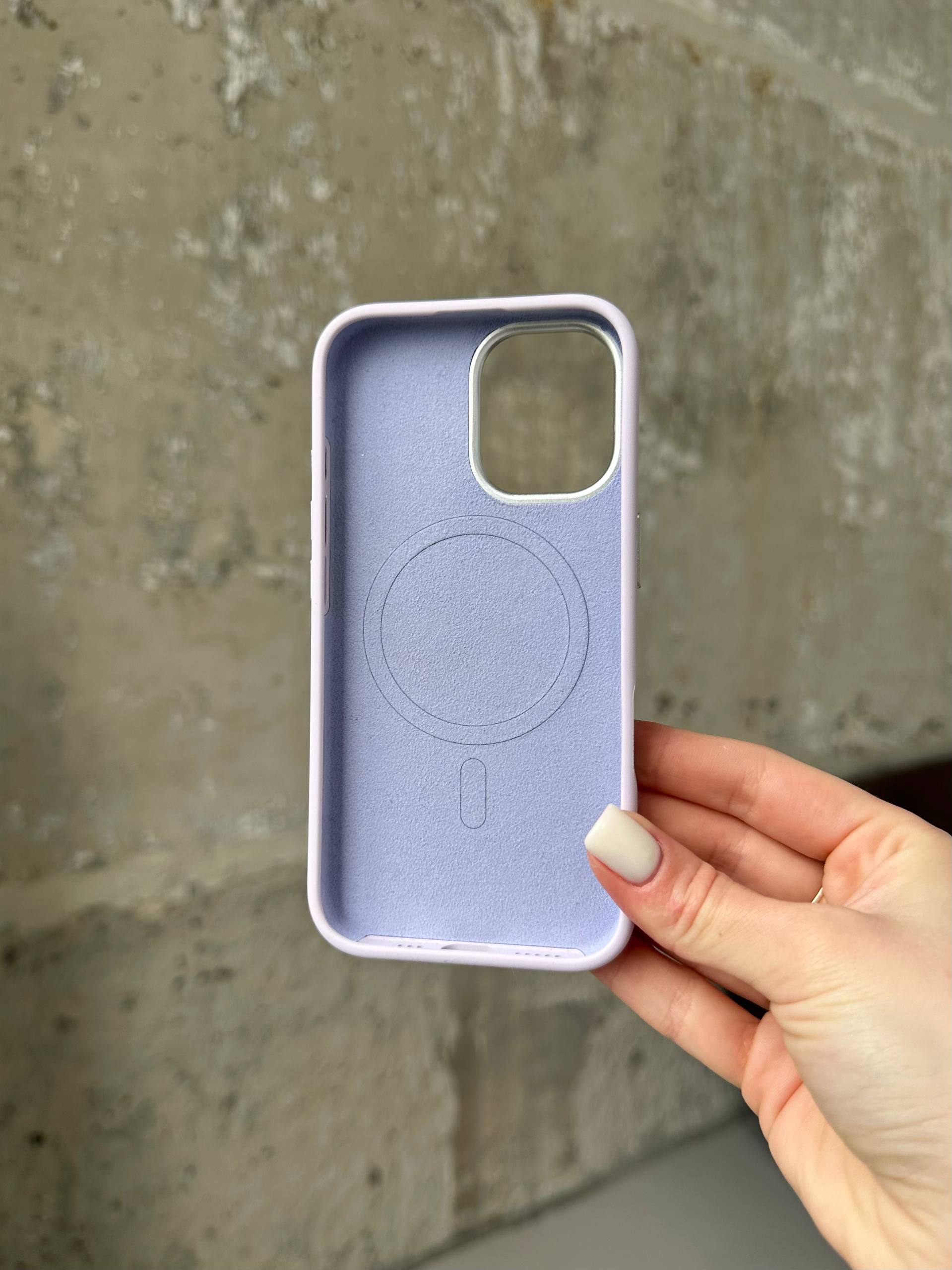 Чохол Flower Silicone Case з Magsafe на iPhone 16 Light Purple (07)