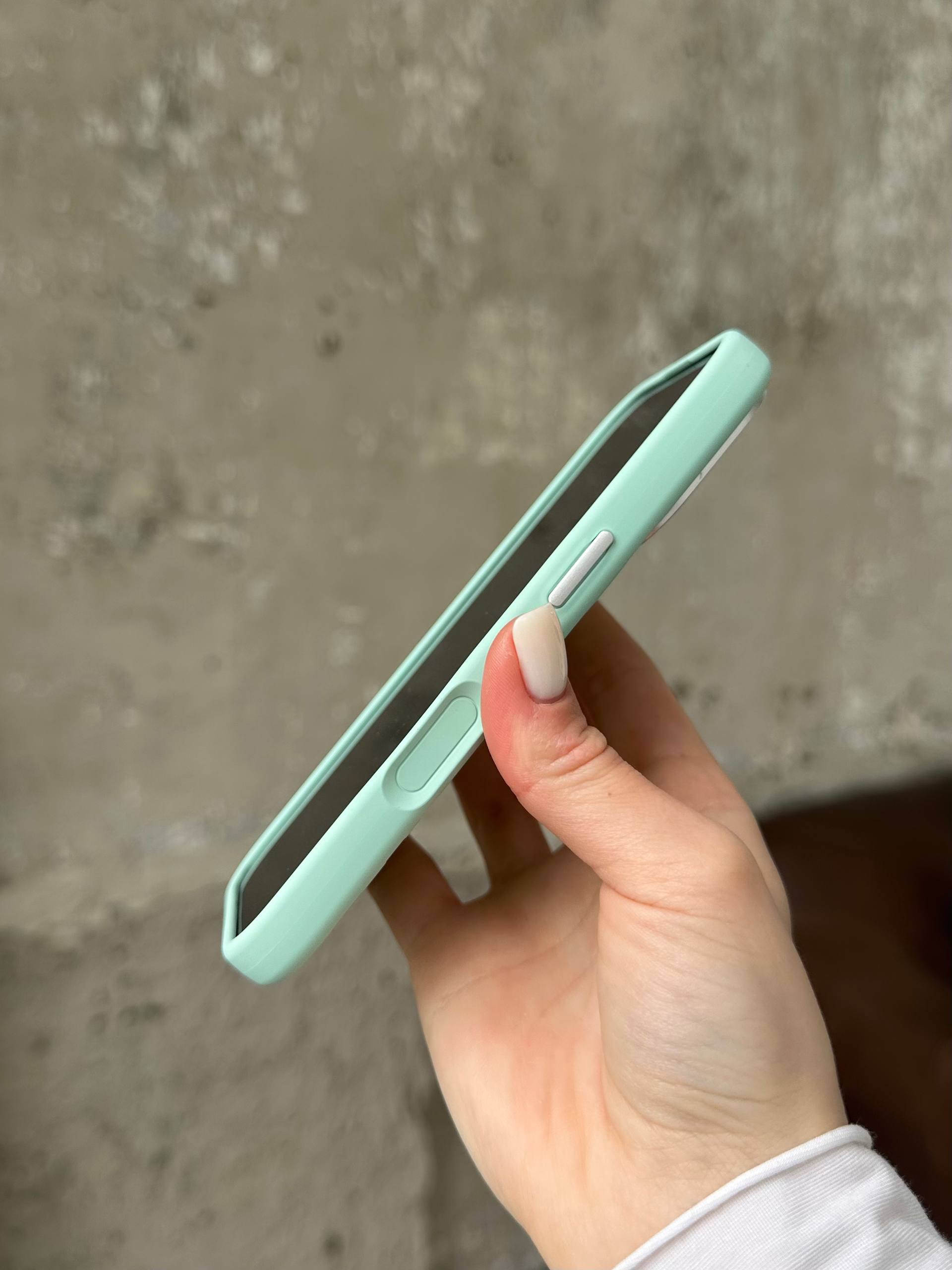 Чохол Flower Silicone Case з Magsafe на iPhone 17 Mint (08)