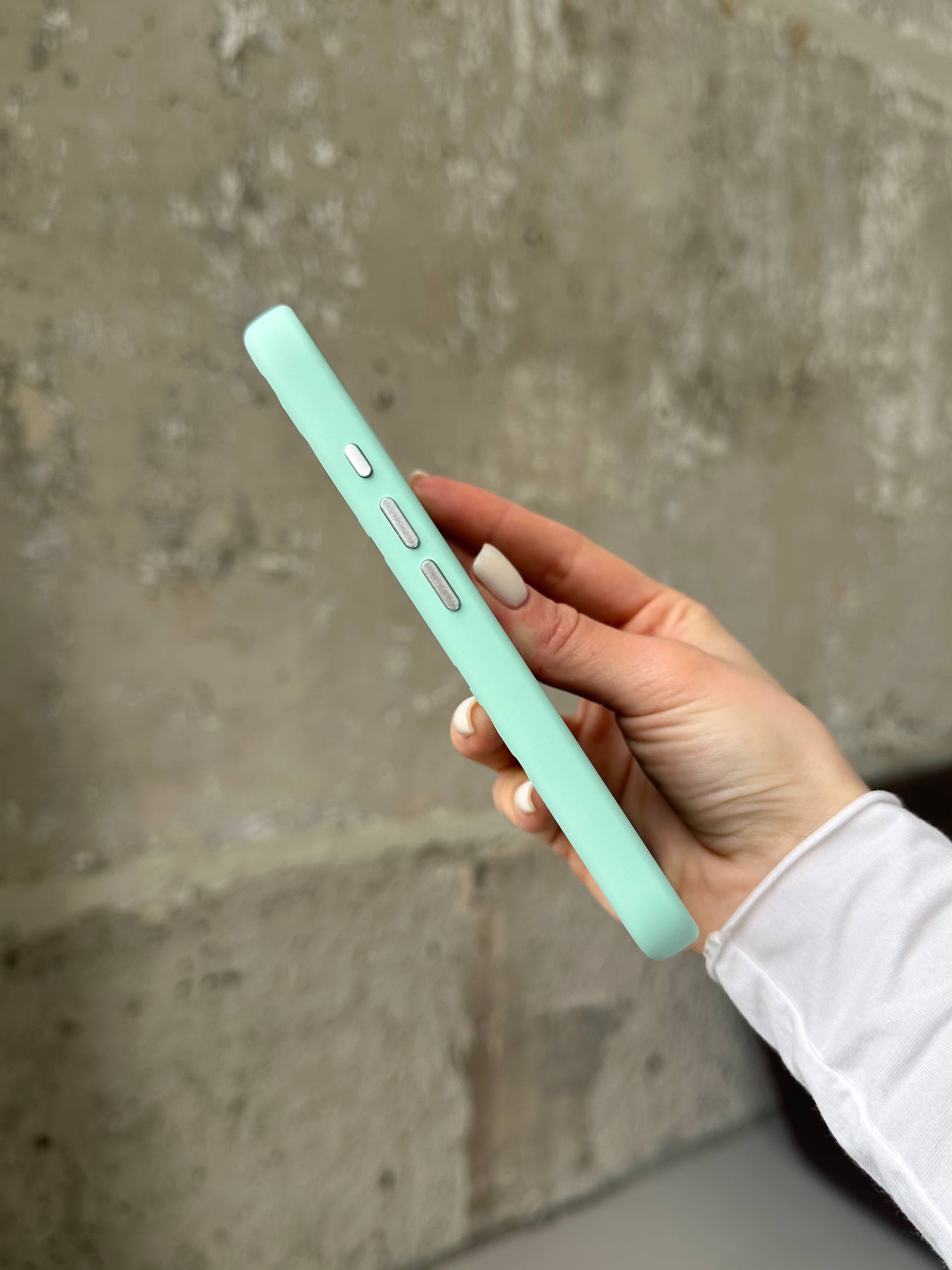 Чохол Flower Silicone Case з Magsafe на iPhone 17 Mint (08)