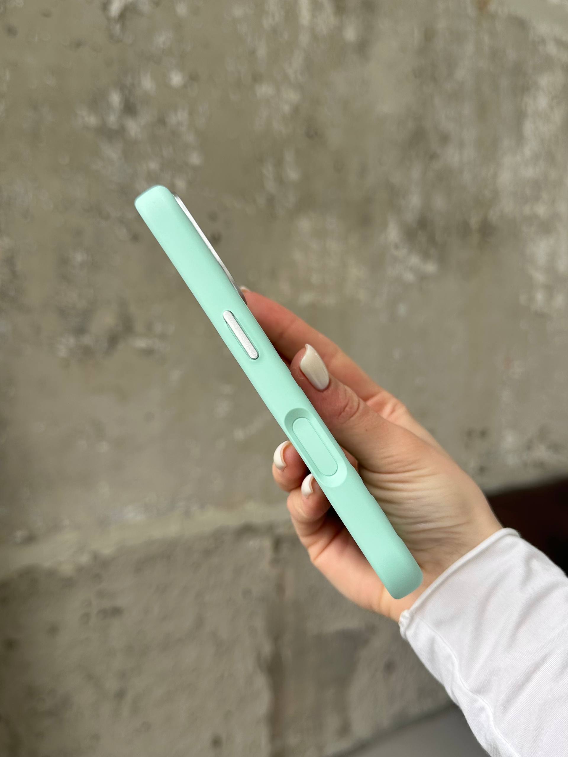 Чохол Flower Silicone Case з Magsafe на iPhone 17 Mint (08)
