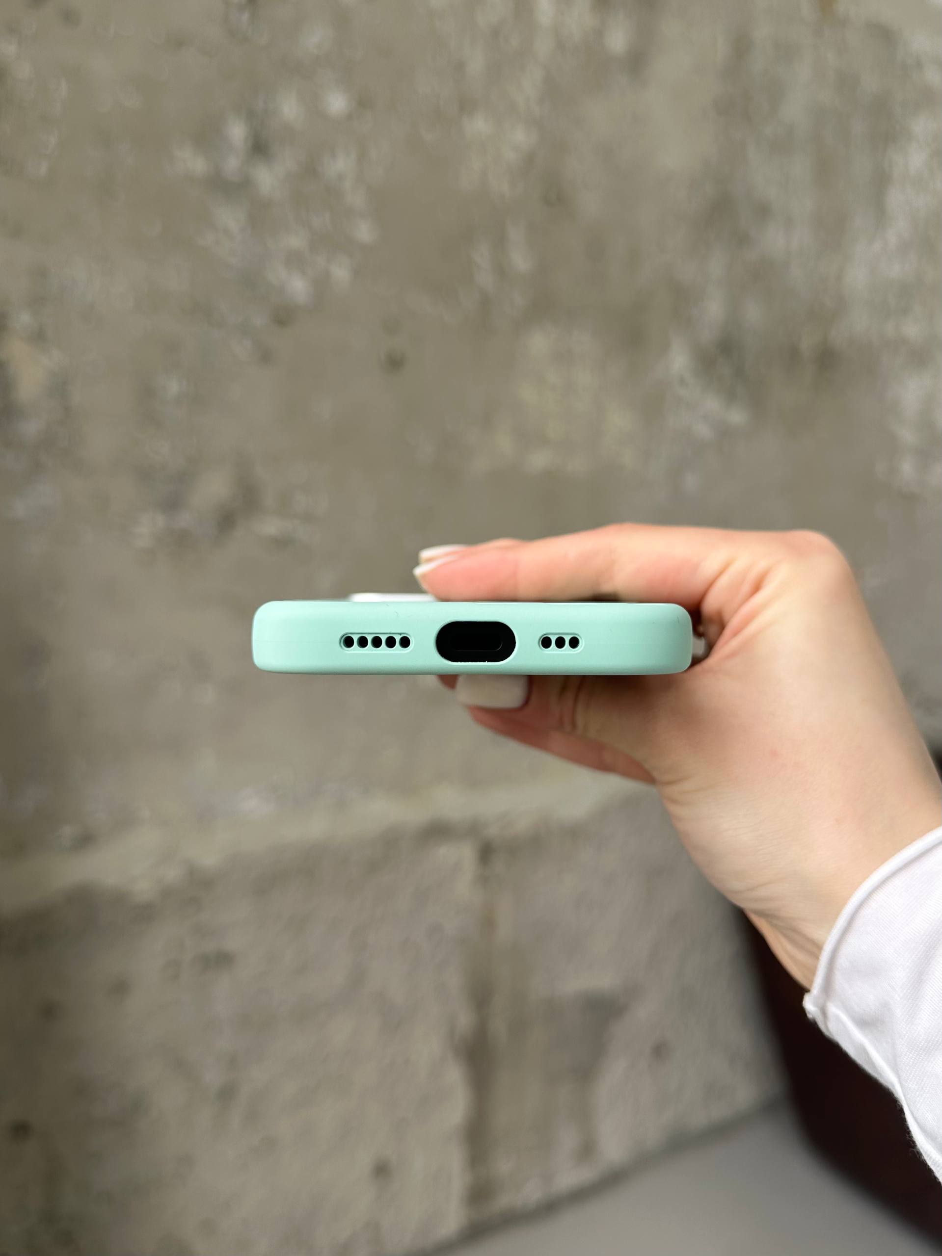 Чохол Flower Silicone Case з Magsafe на iPhone 17 Mint (08)