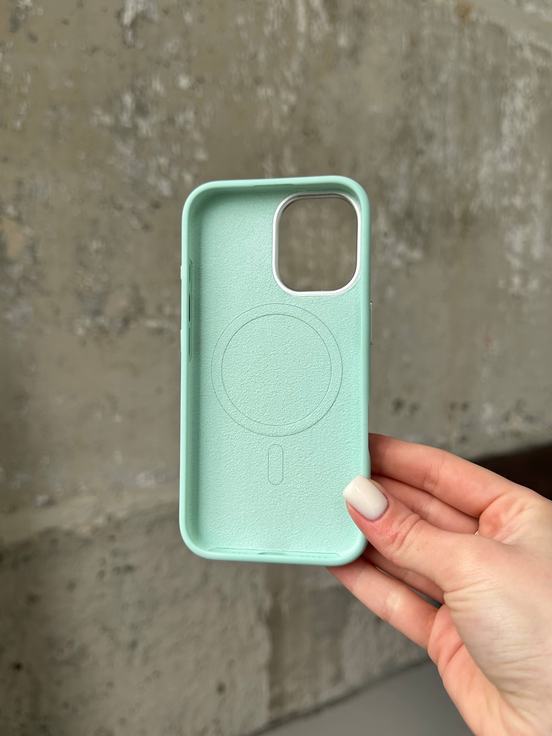 Чохол Flower Silicone Case з Magsafe на iPhone 17 Mint (08)