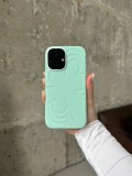 Чохол Flower Silicone Case з Magsafe на iPhone 16 Mint (08)