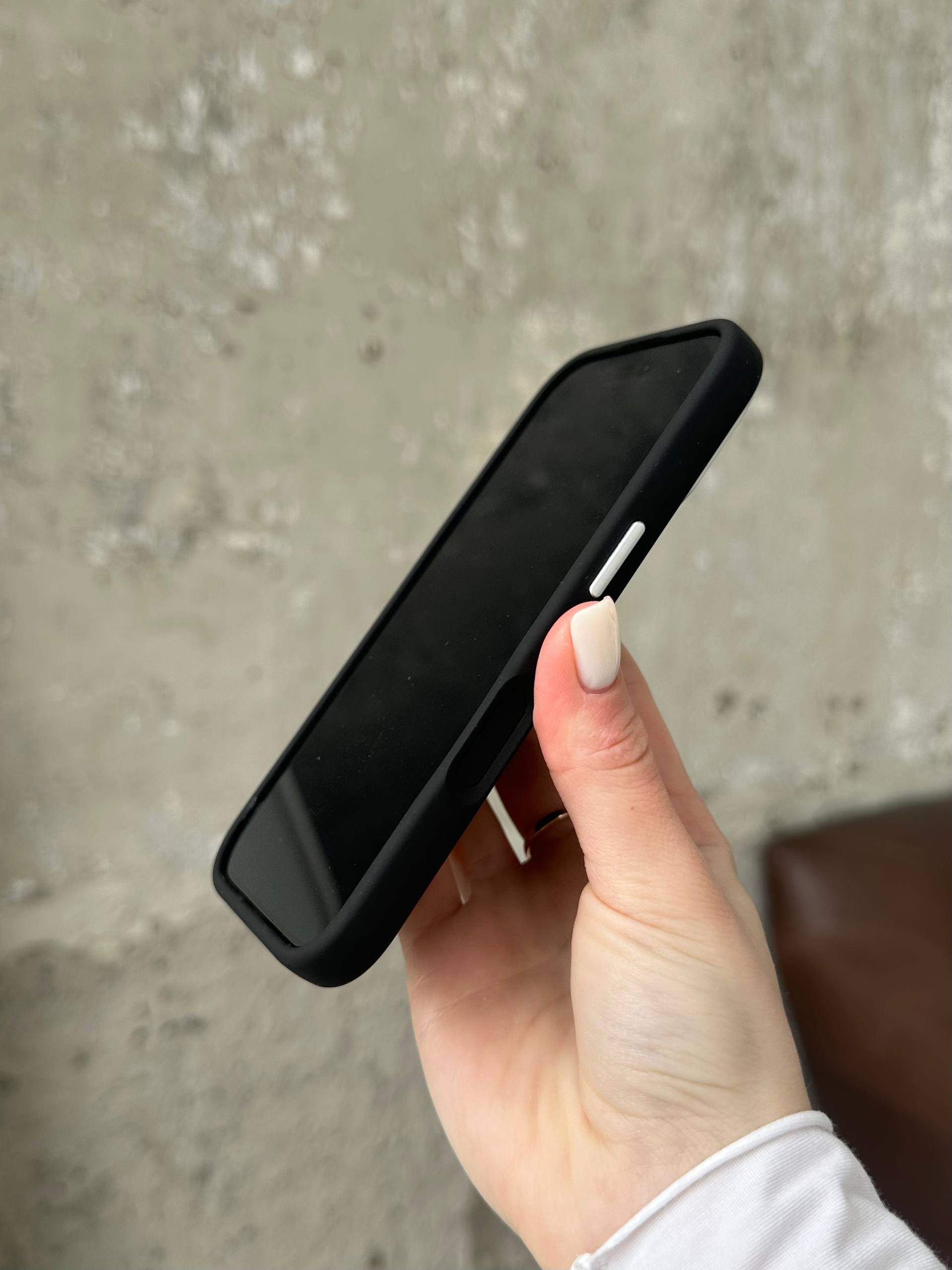 Чохол Flower Silicone Case з Magsafe на iPhone 16 Black (04)