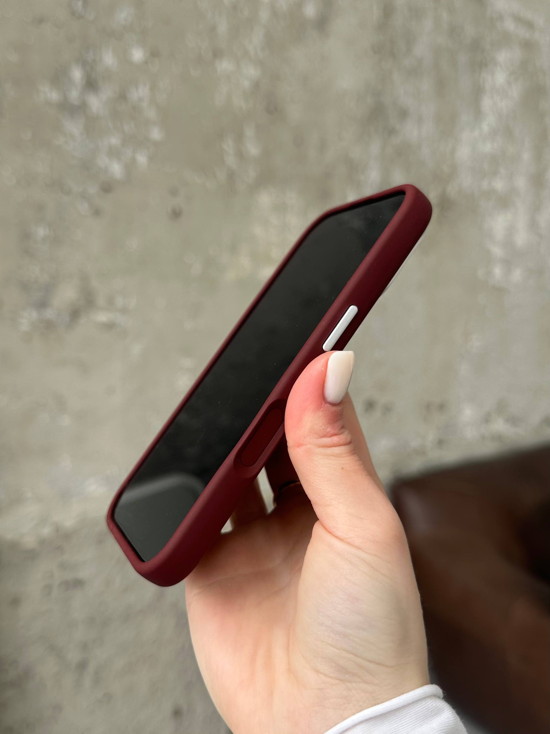Чохол Flower Silicone Case з Magsafe на iPhone 16 Burgundy (06)