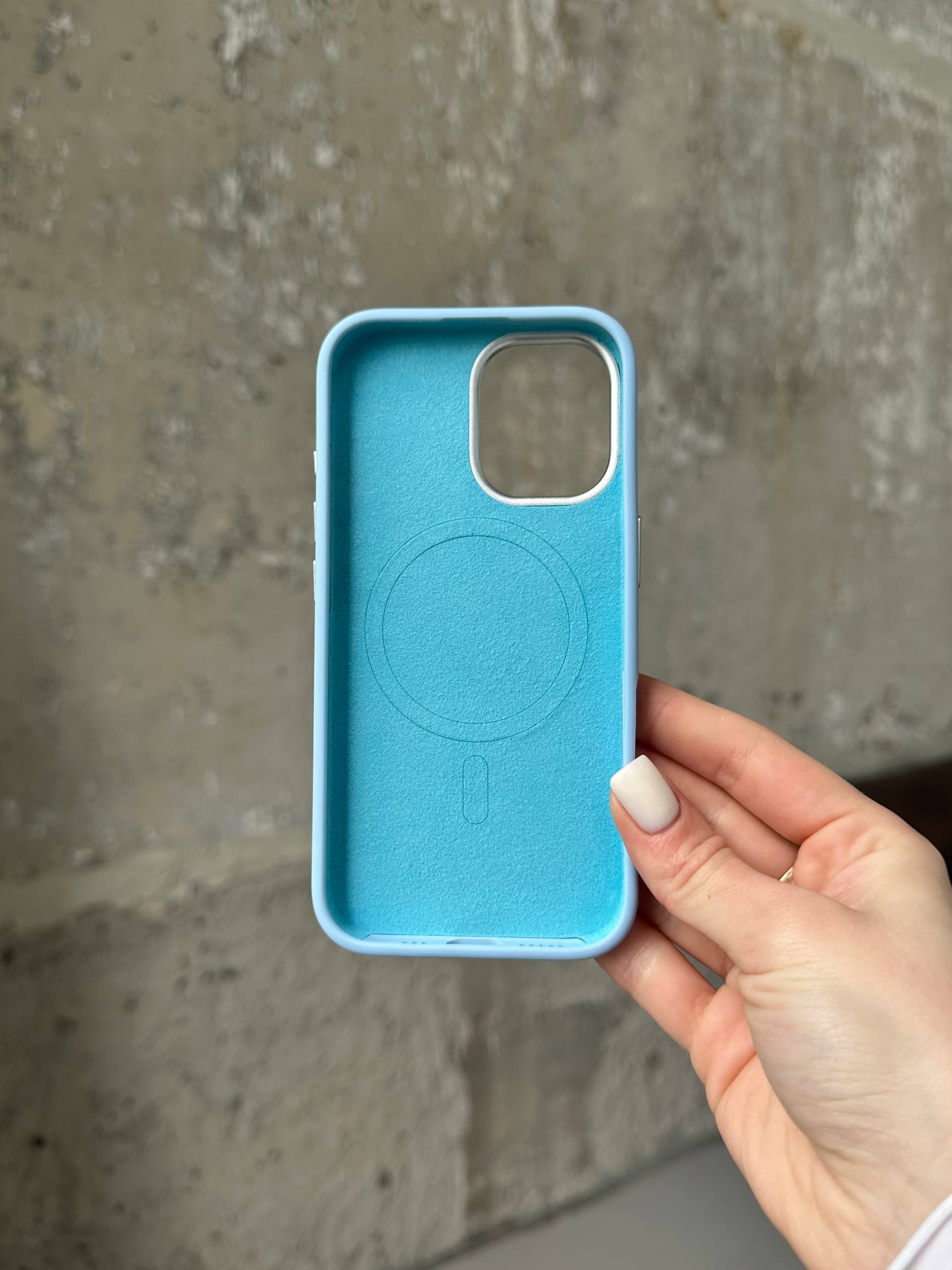 Чохол Flower Silicone Case з Magsafe на iPhone 16 Cloud Blue (02)
