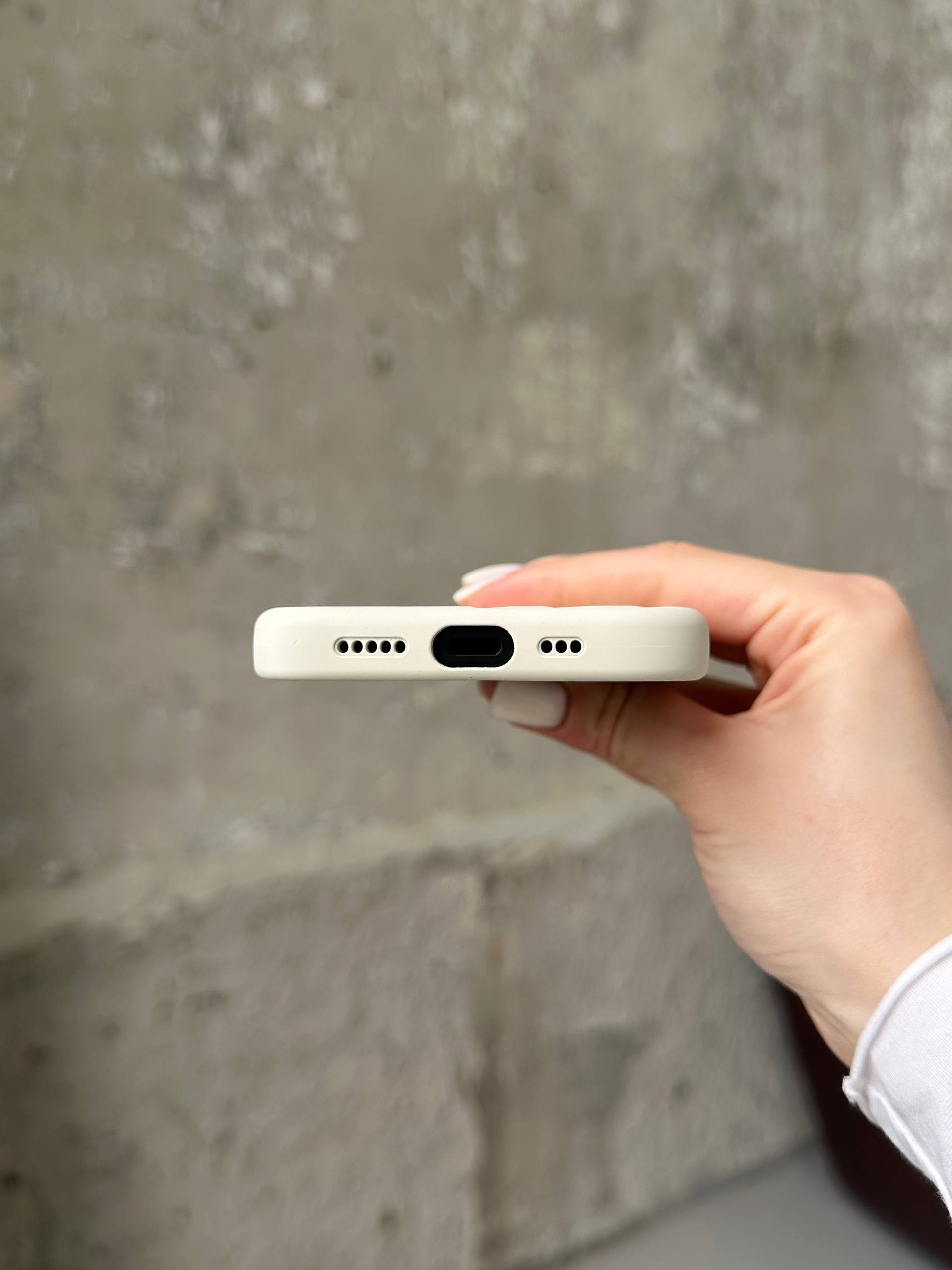 Чохол Flower Silicone Case з Magsafe на iPhone 16 Antique White (05)
