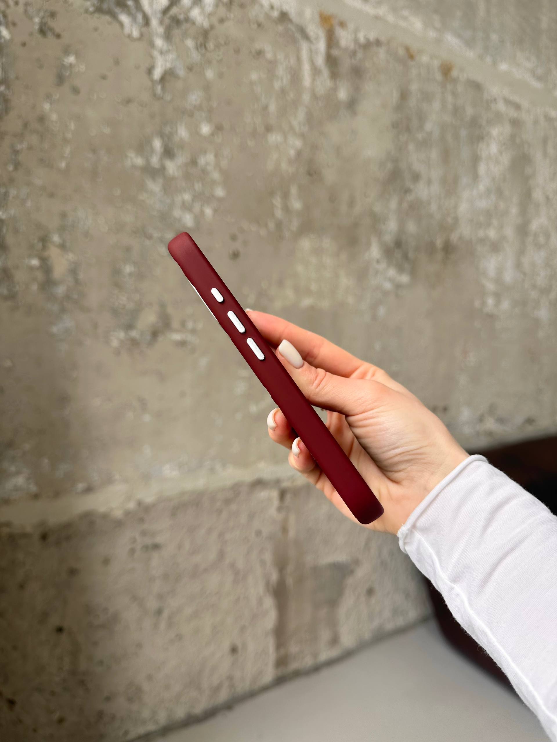 Чохол Flower Silicone Case з Magsafe на iPhone 16 Burgundy (06)