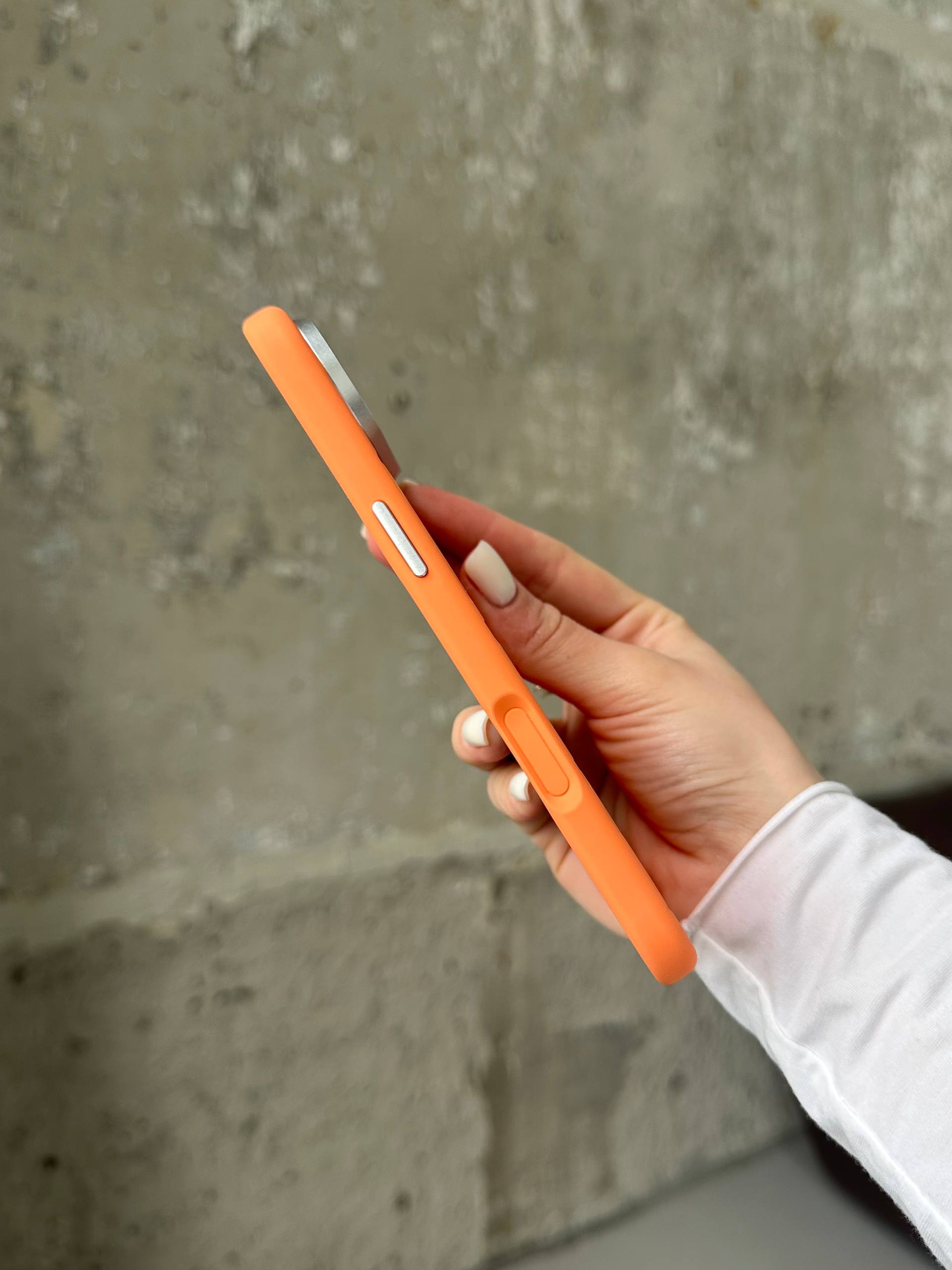 Чохол Flower Silicone Case з Magsafe на iPhone 17 Air Orange (09)