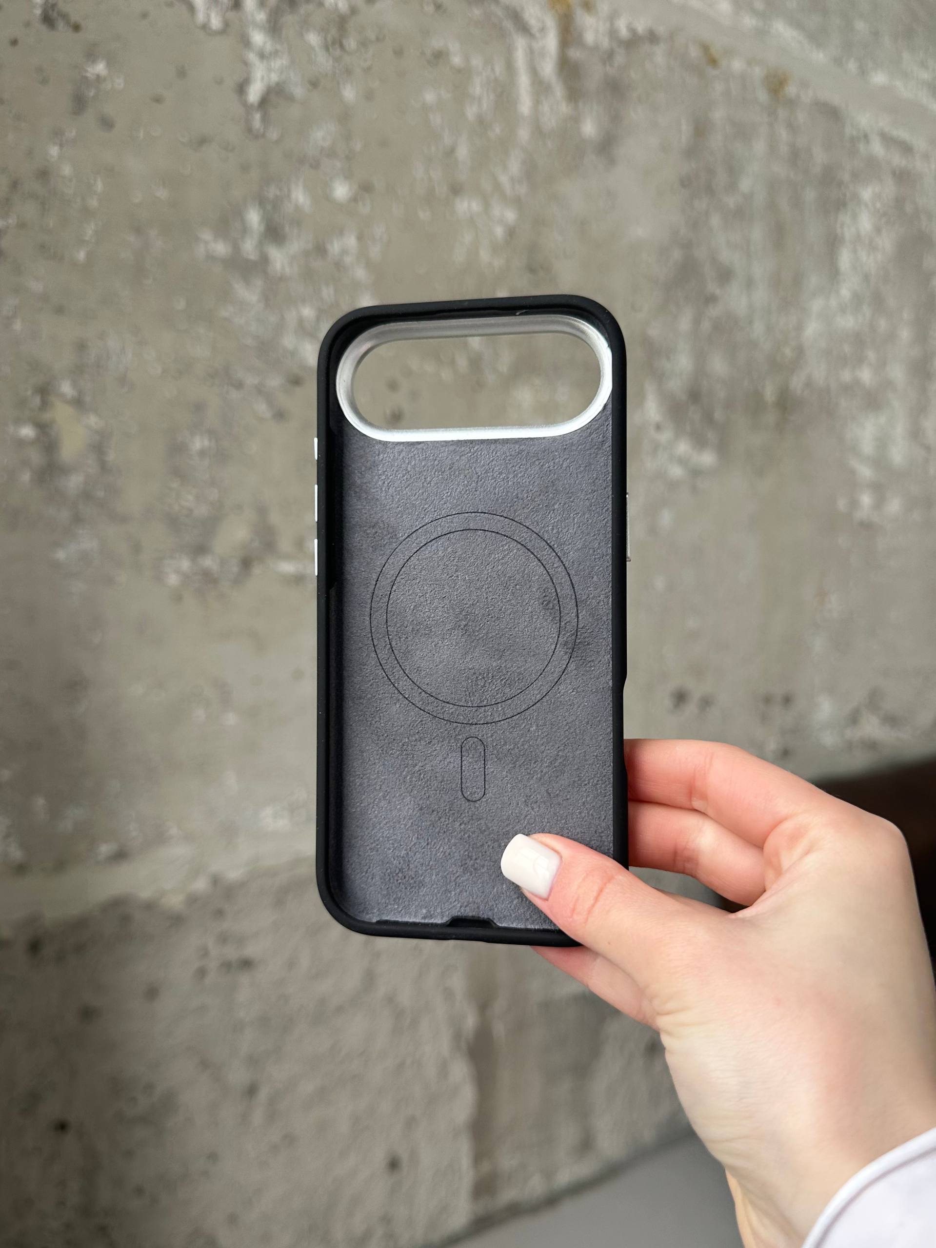Чохол Flower Silicone Case з Magsafe на iPhone 17 Air Black (04)