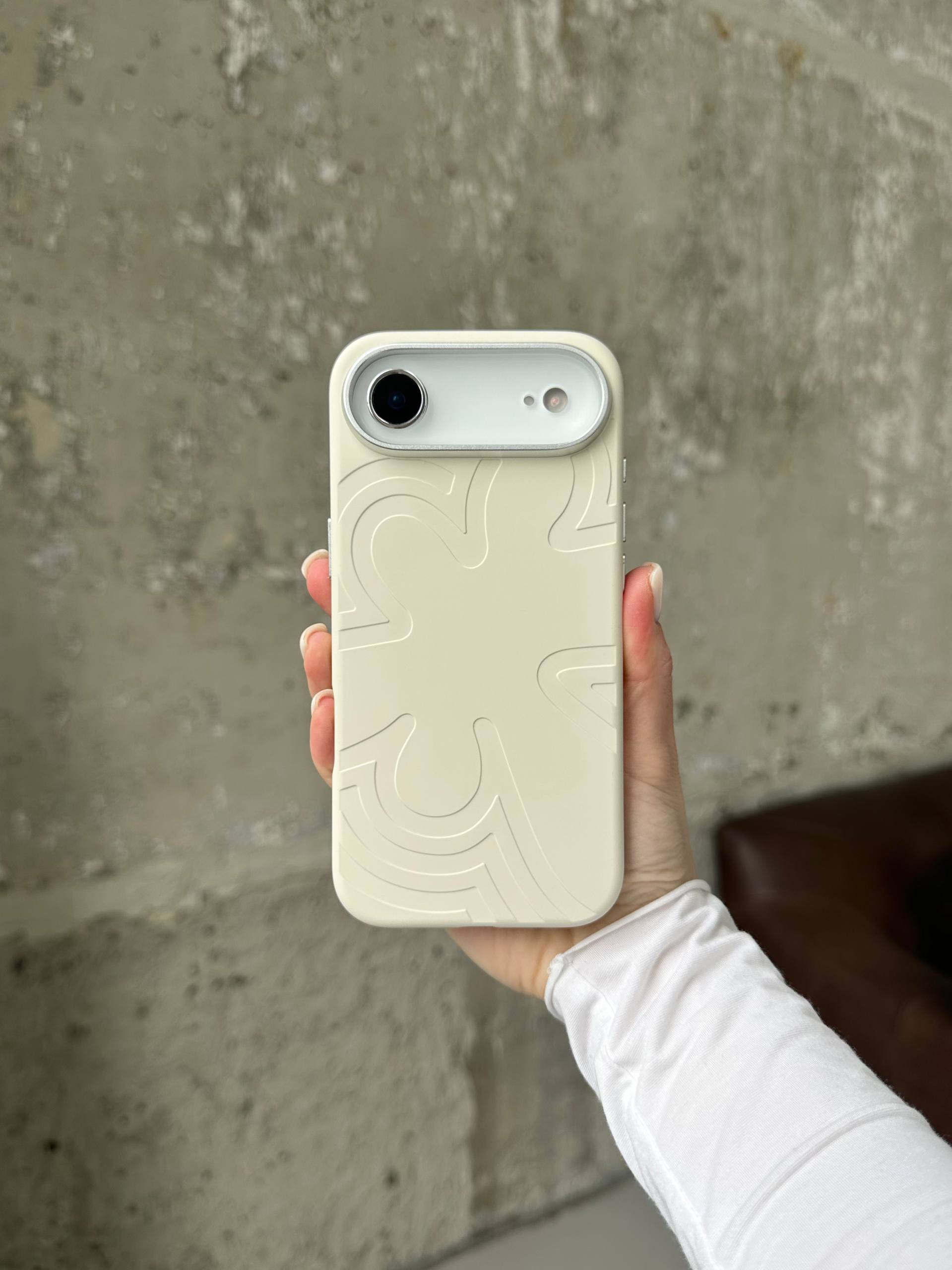 Чохол Flower Silicone Case з Magsafe на iPhone 17 Air Antique White (05)