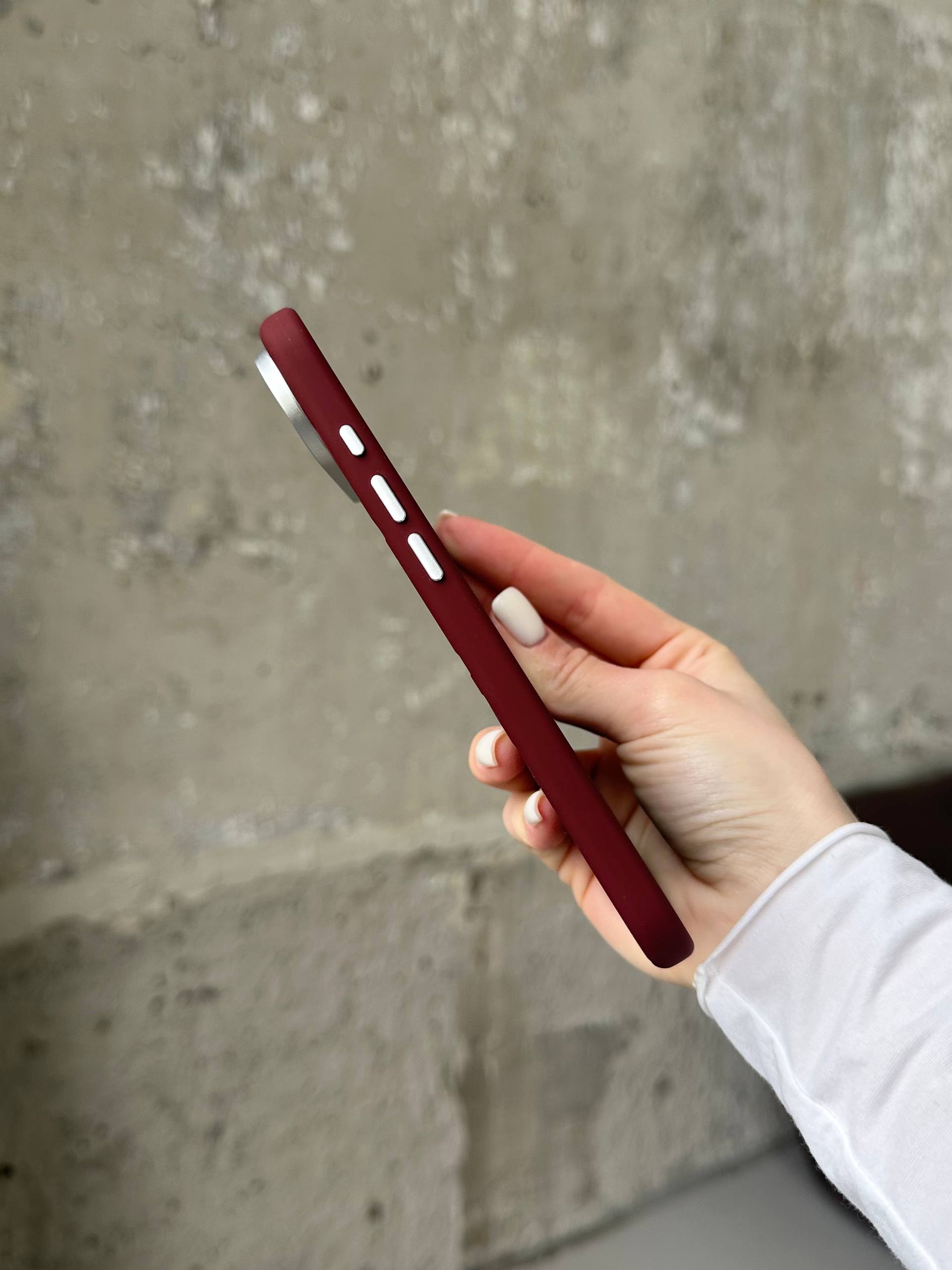 Чохол Flower Silicone Case з Magsafe на iPhone 17 Air Burgundy (06)