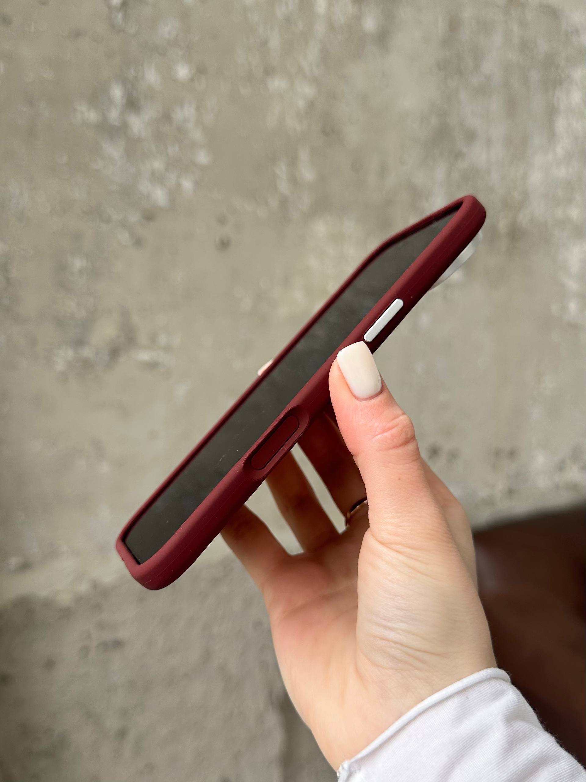 Чохол Flower Silicone Case з Magsafe на iPhone 17 Air Burgundy (06)