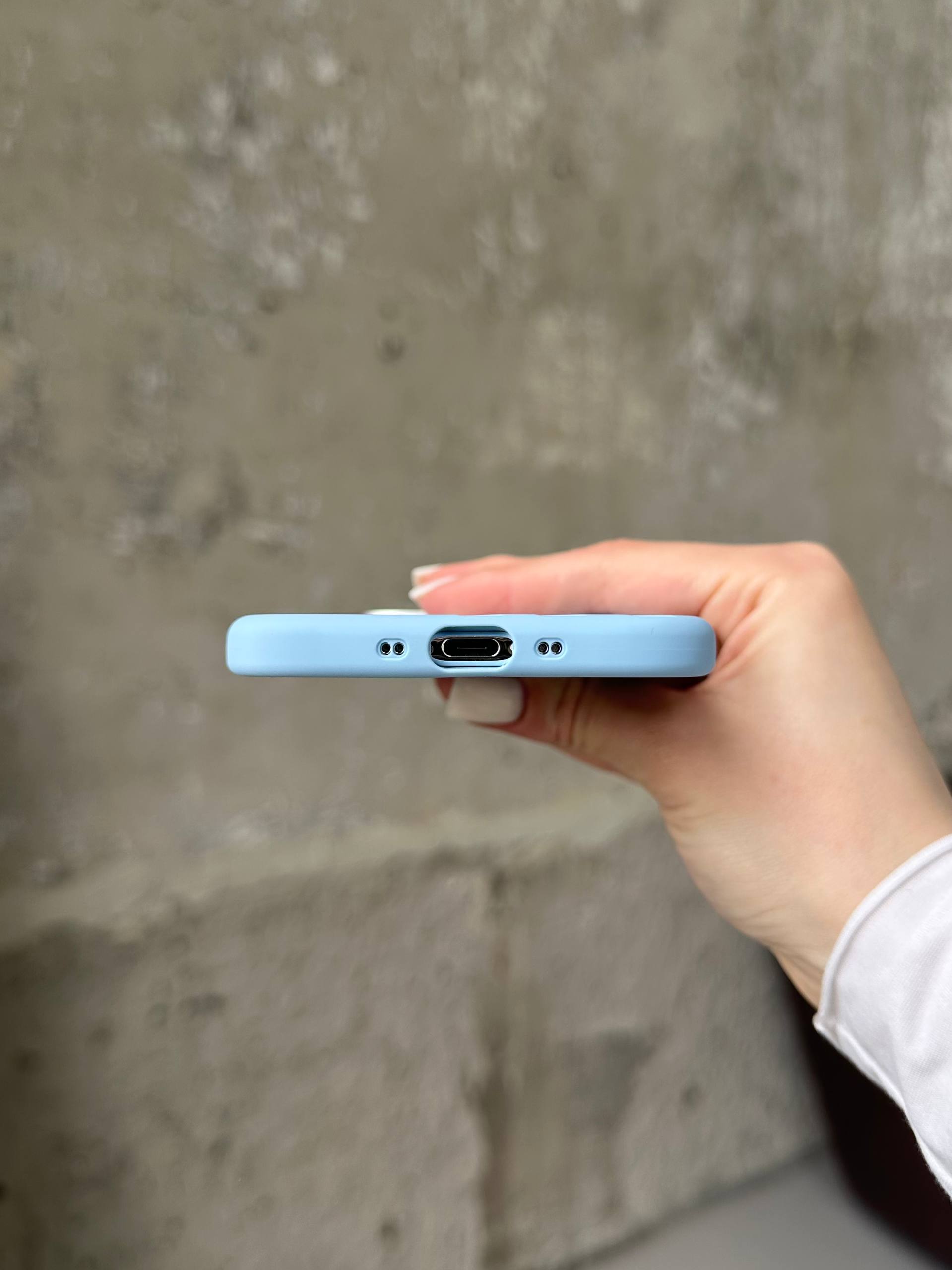 Чохол Flower Silicone Case з Magsafe на iPhone 17 Air Cloud Blue (02)