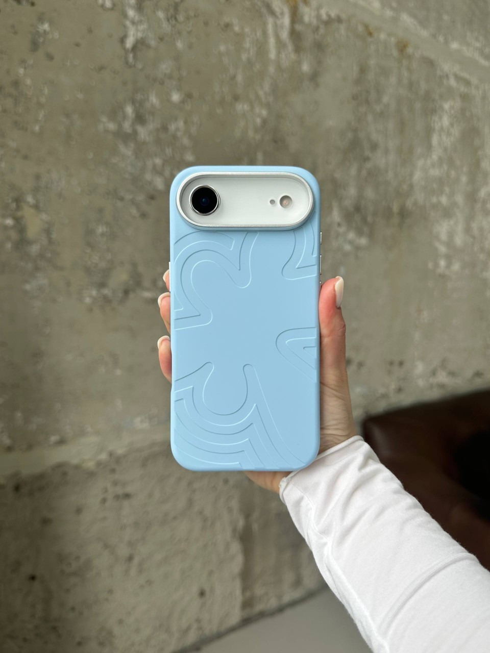 Чохол Flower Silicone Case з Magsafe на iPhone 17 Air Cloud Blue (02)