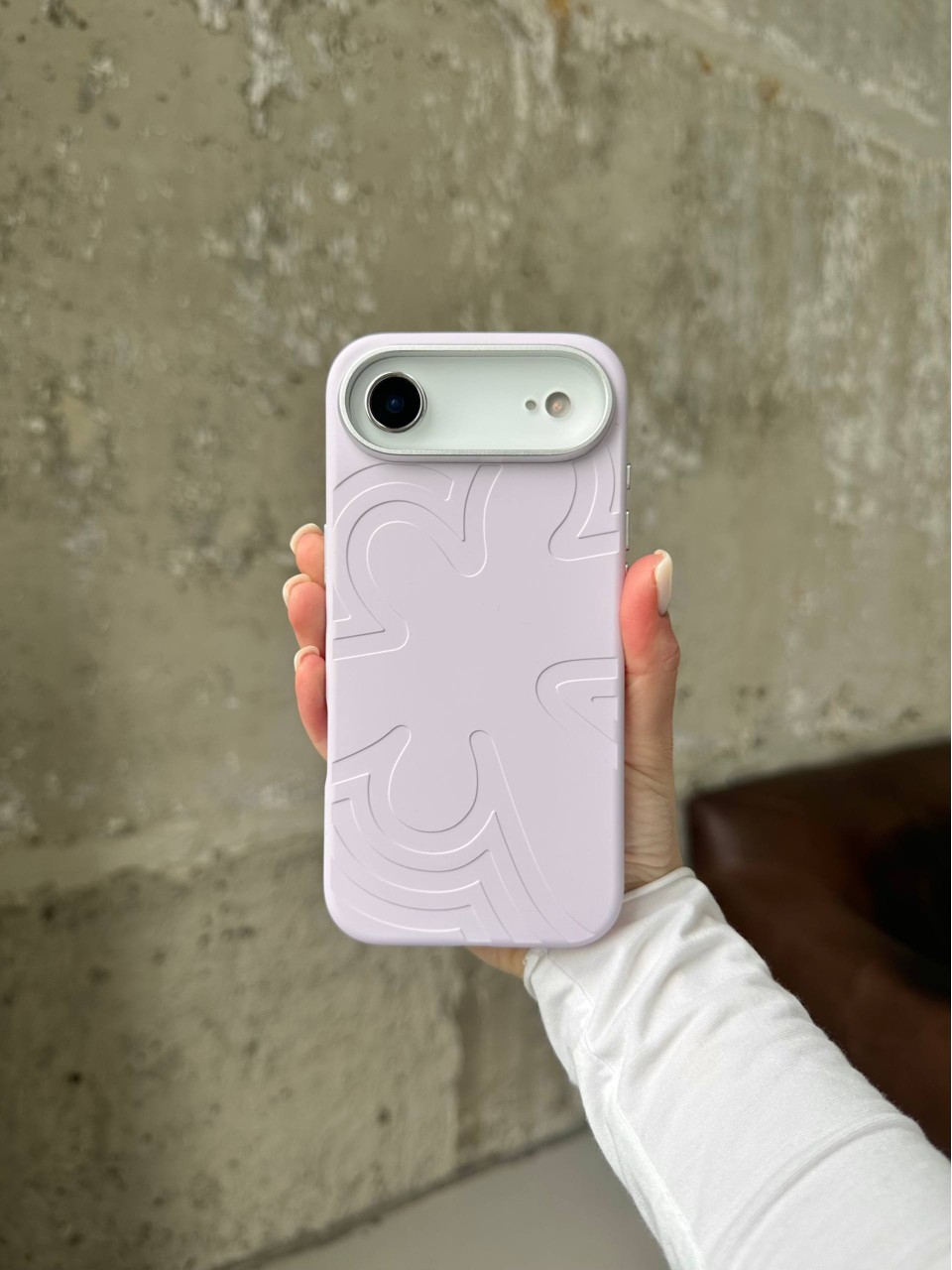 Чохол Flower Silicone Case з Magsafe на iPhone 17 Air Light Purple (07)