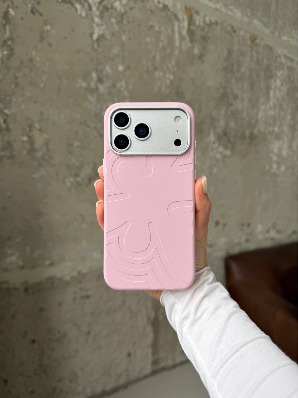 Чохол Flower Silicone Case з Magsafe на iPhone 17 Pro Max Pink (01)