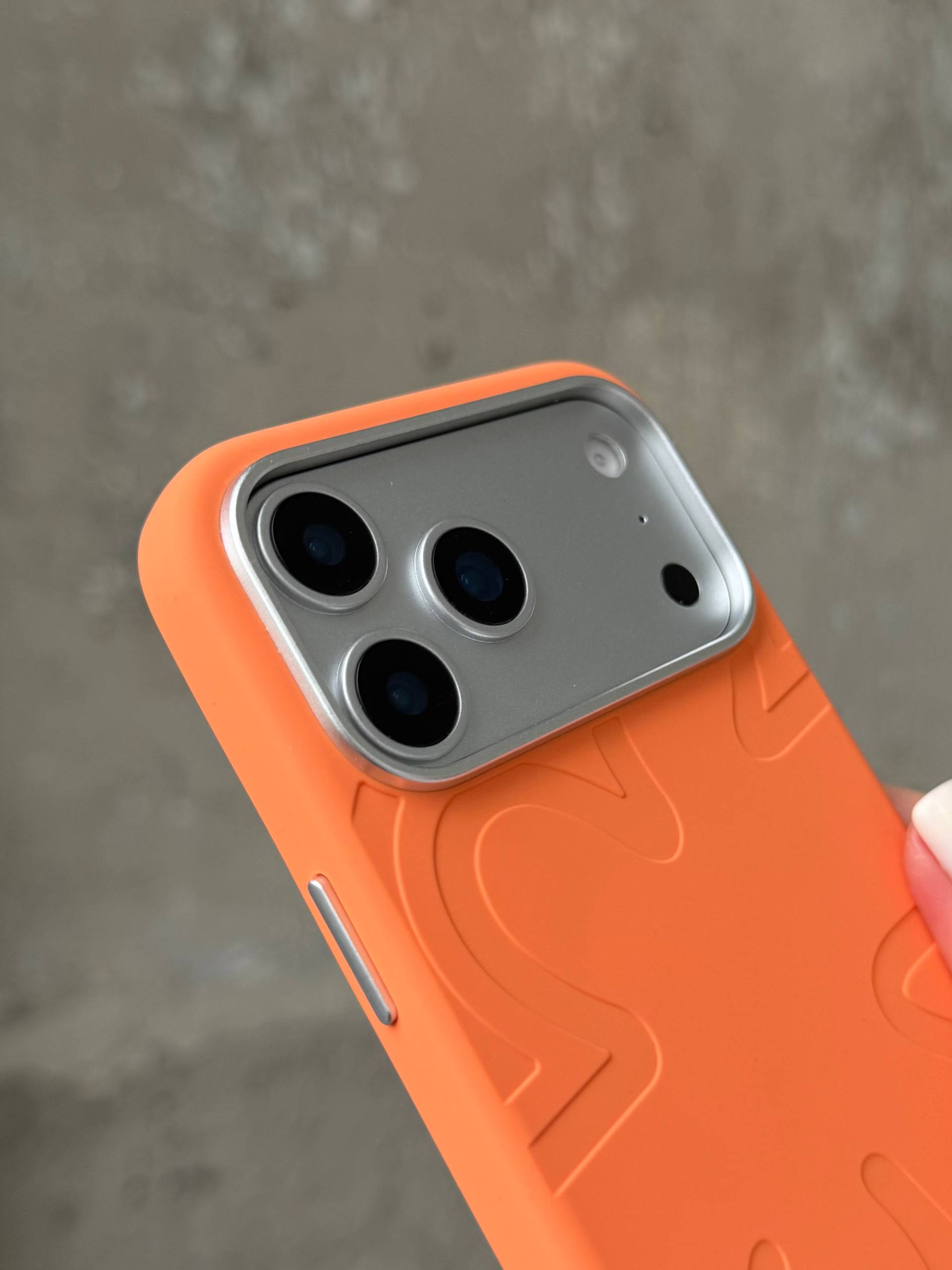 Чохол Flower Silicone Case з Magsafe на iPhone 17 Orange (09)
