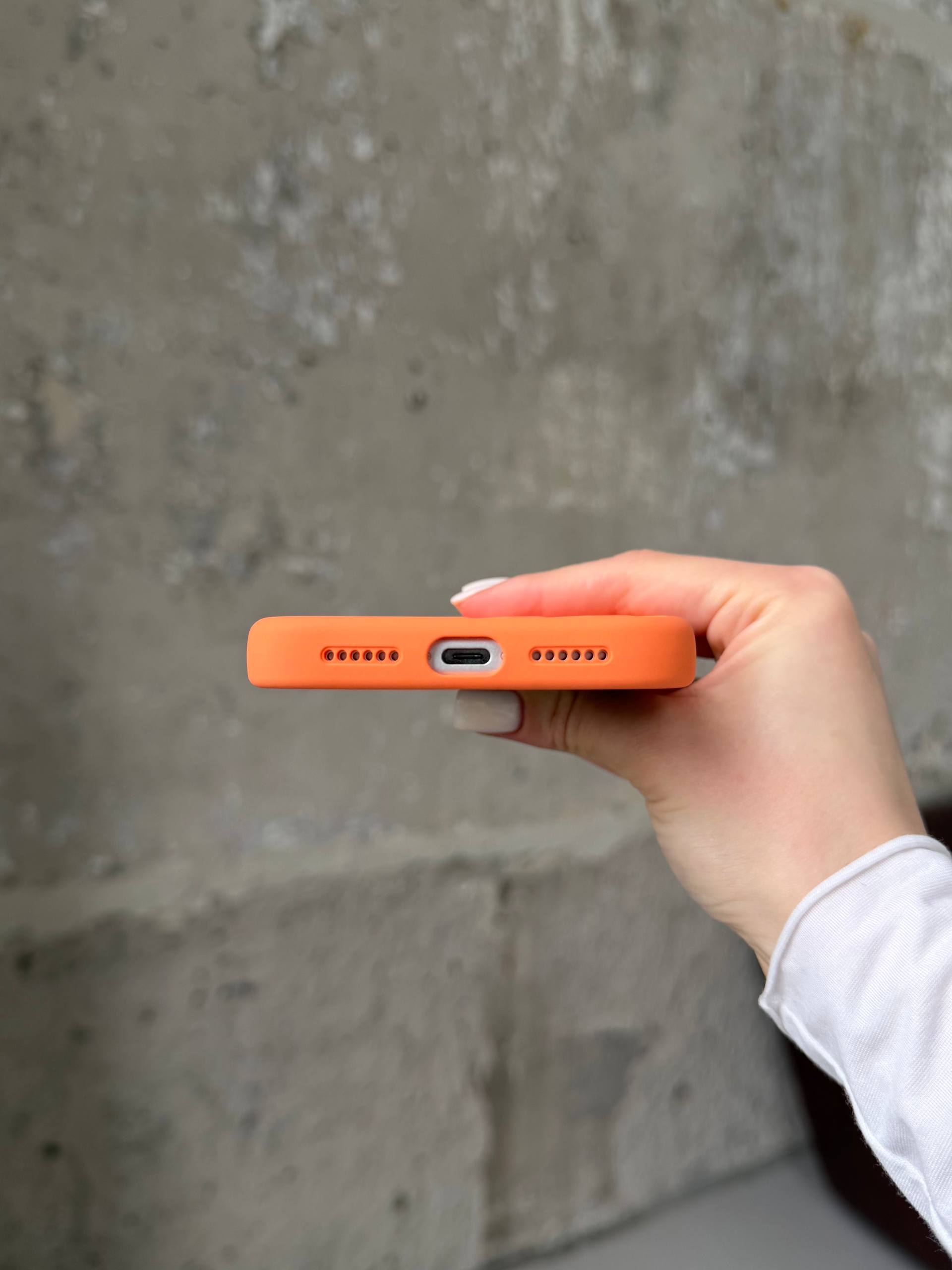 Чохол Flower Silicone Case з Magsafe на iPhone 17 Orange (09)