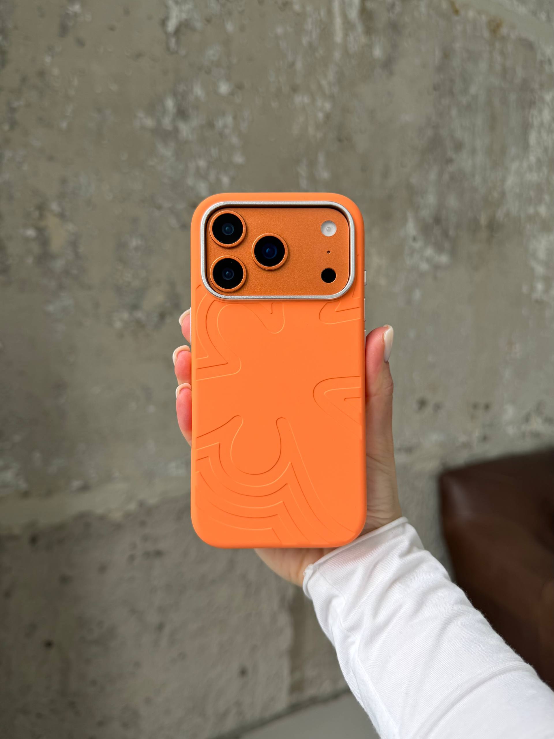 Чохол Flower Silicone Case з Magsafe на iPhone 17 Pro Max Orange (09)