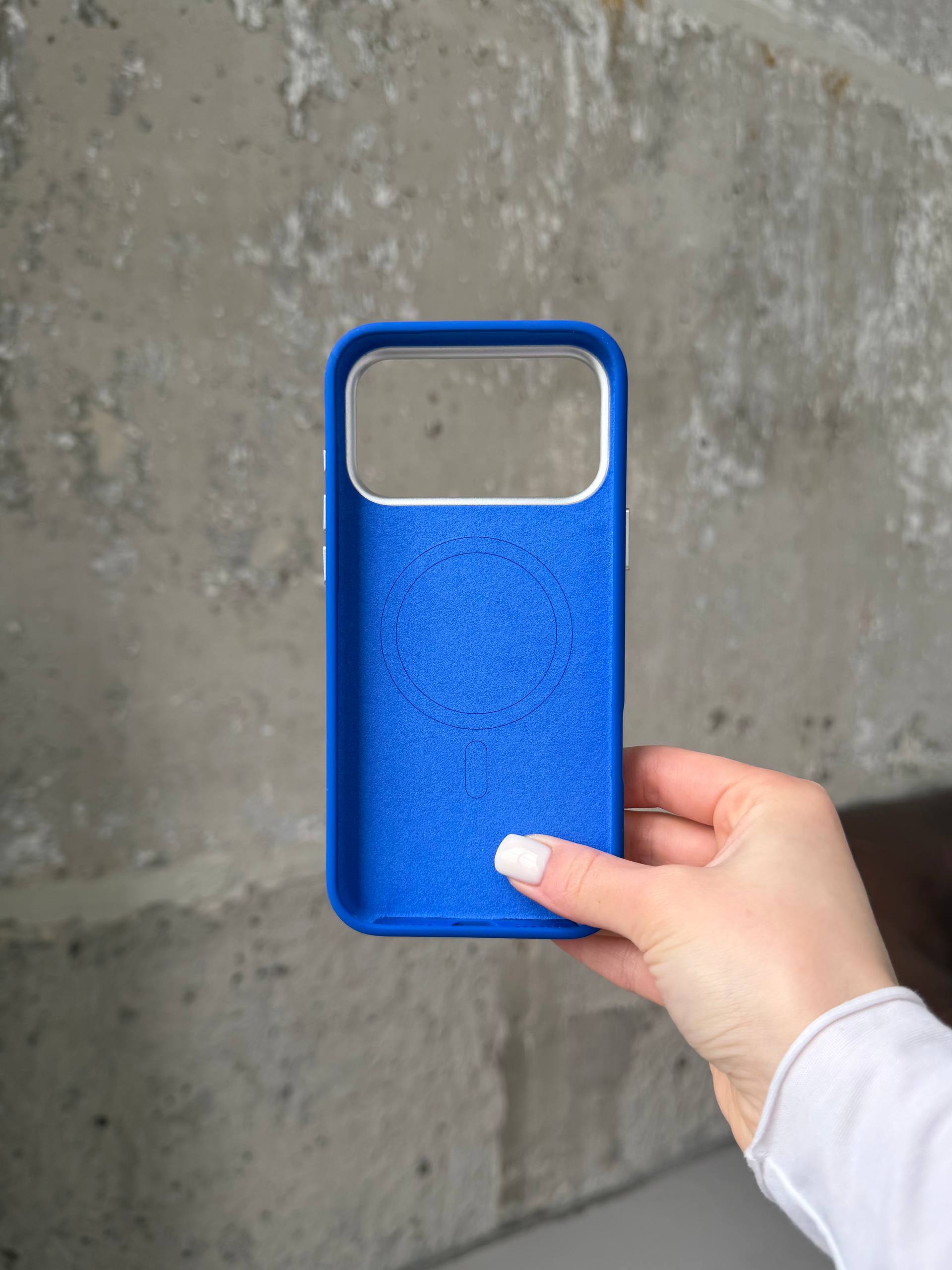 Чохол Flower Silicone Case з Magsafe на iPhone 17 Pro Max Electric Blue (03)
