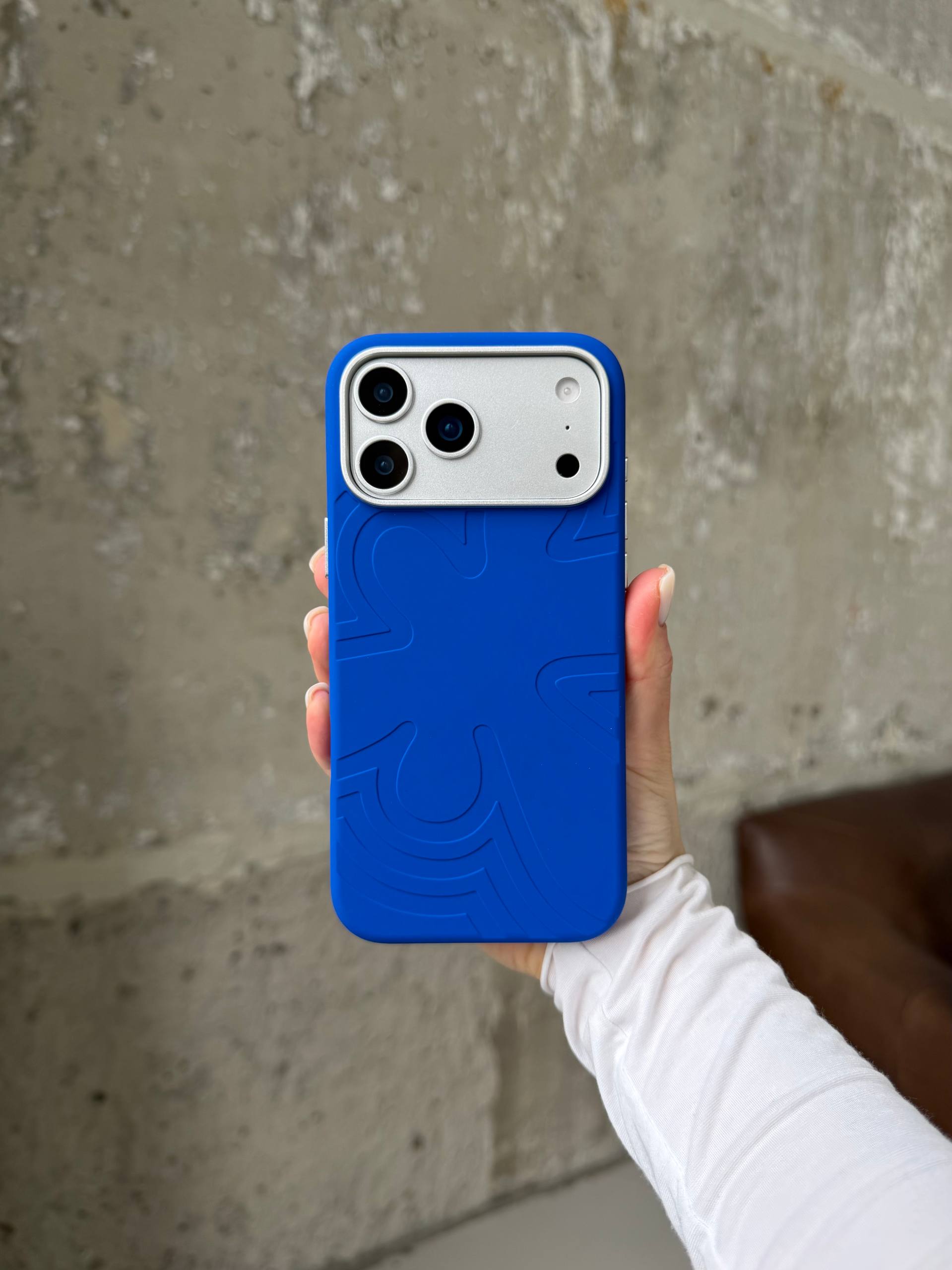 Чохол Flower Silicone Case з Magsafe на iPhone 17 Pro Max Electric Blue (03)
