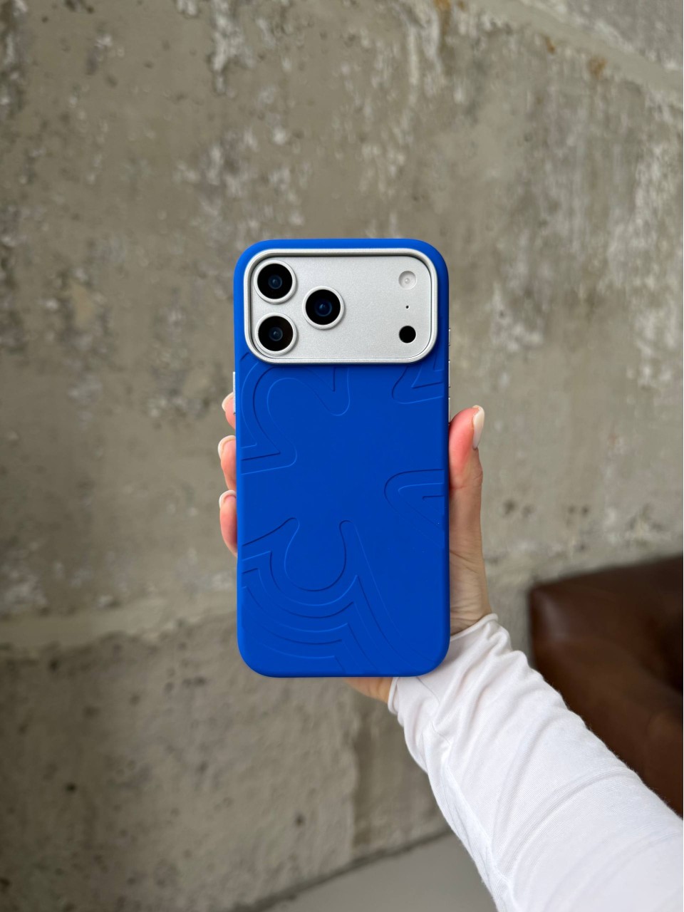 Чохол Flower Silicone Case з Magsafe на iPhone 17 Pro Max Electric Blue (03)