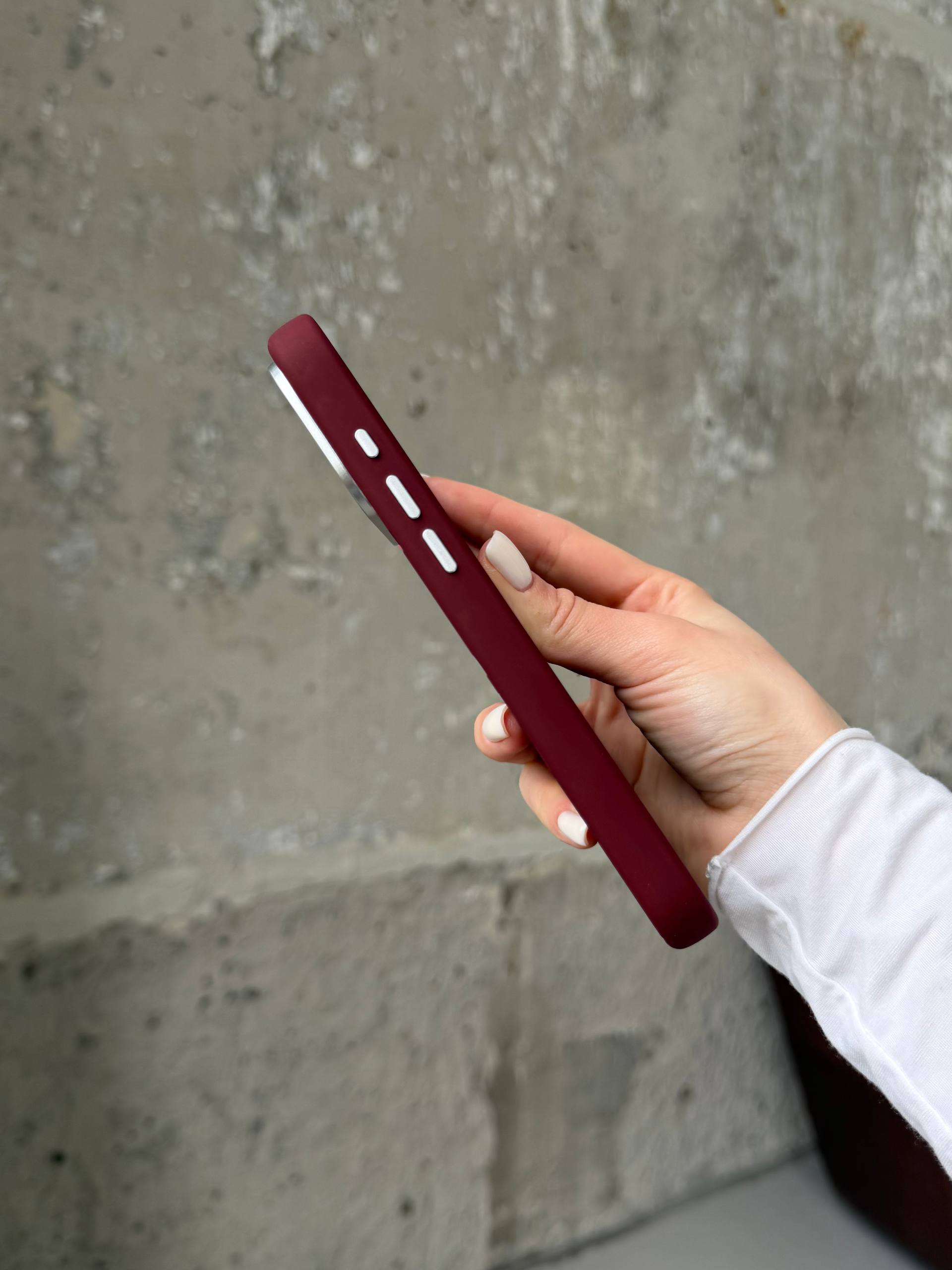 Чохол Flower Silicone Case з Magsafe на iPhone 17 Pro Burgundy (06)