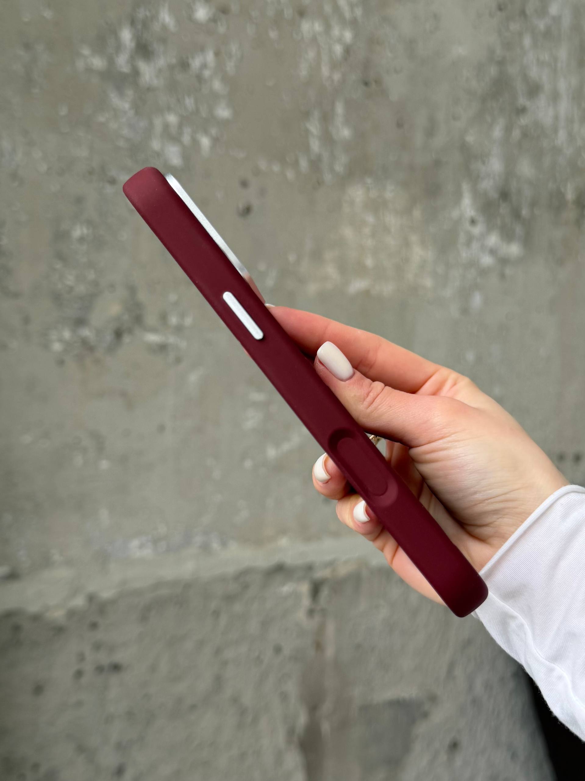 Чохол Flower Silicone Case з Magsafe на iPhone 16 Pro Burgundy (06)