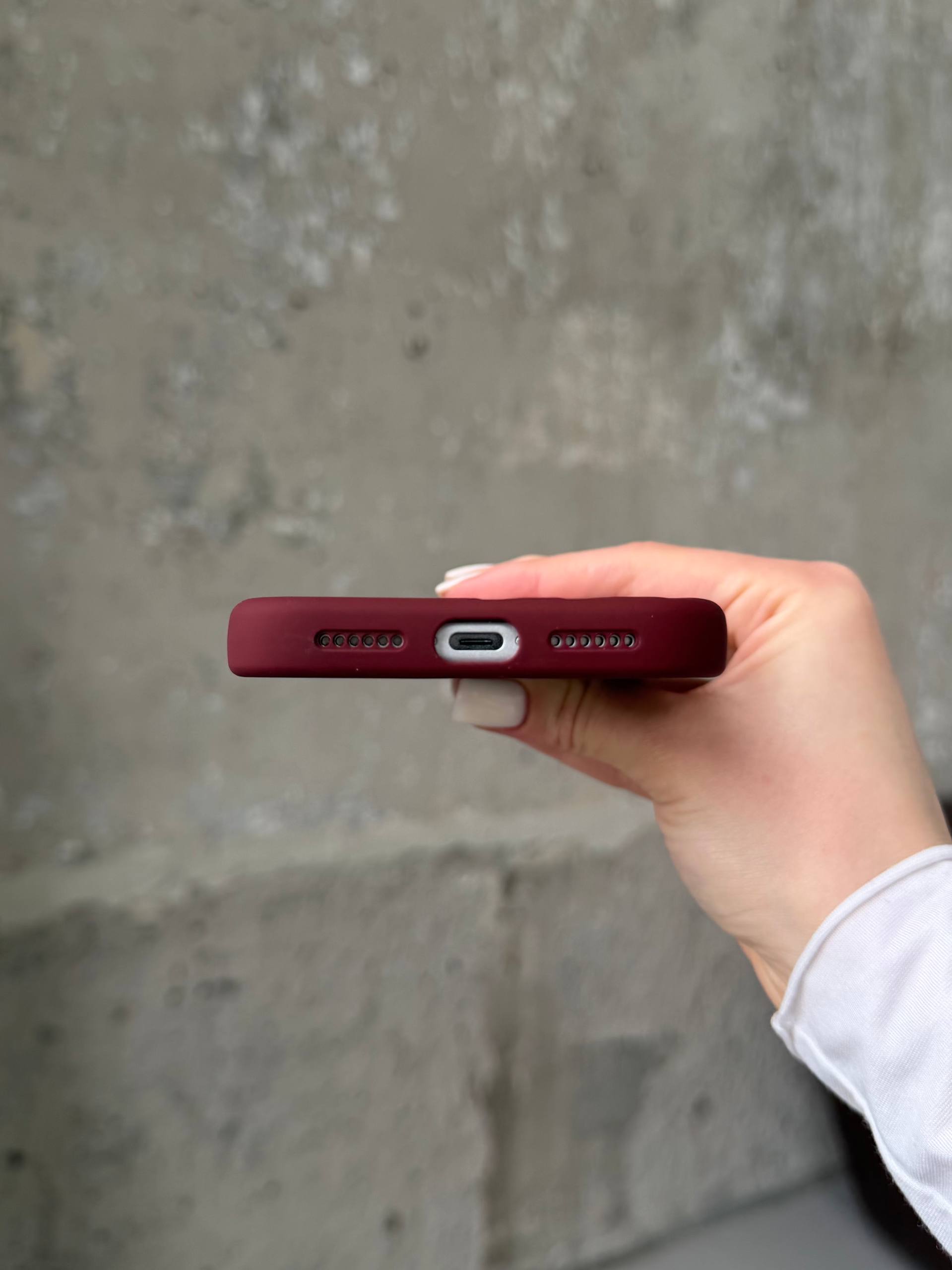 Чохол Flower Silicone Case з Magsafe на iPhone 17 Pro Burgundy (06)