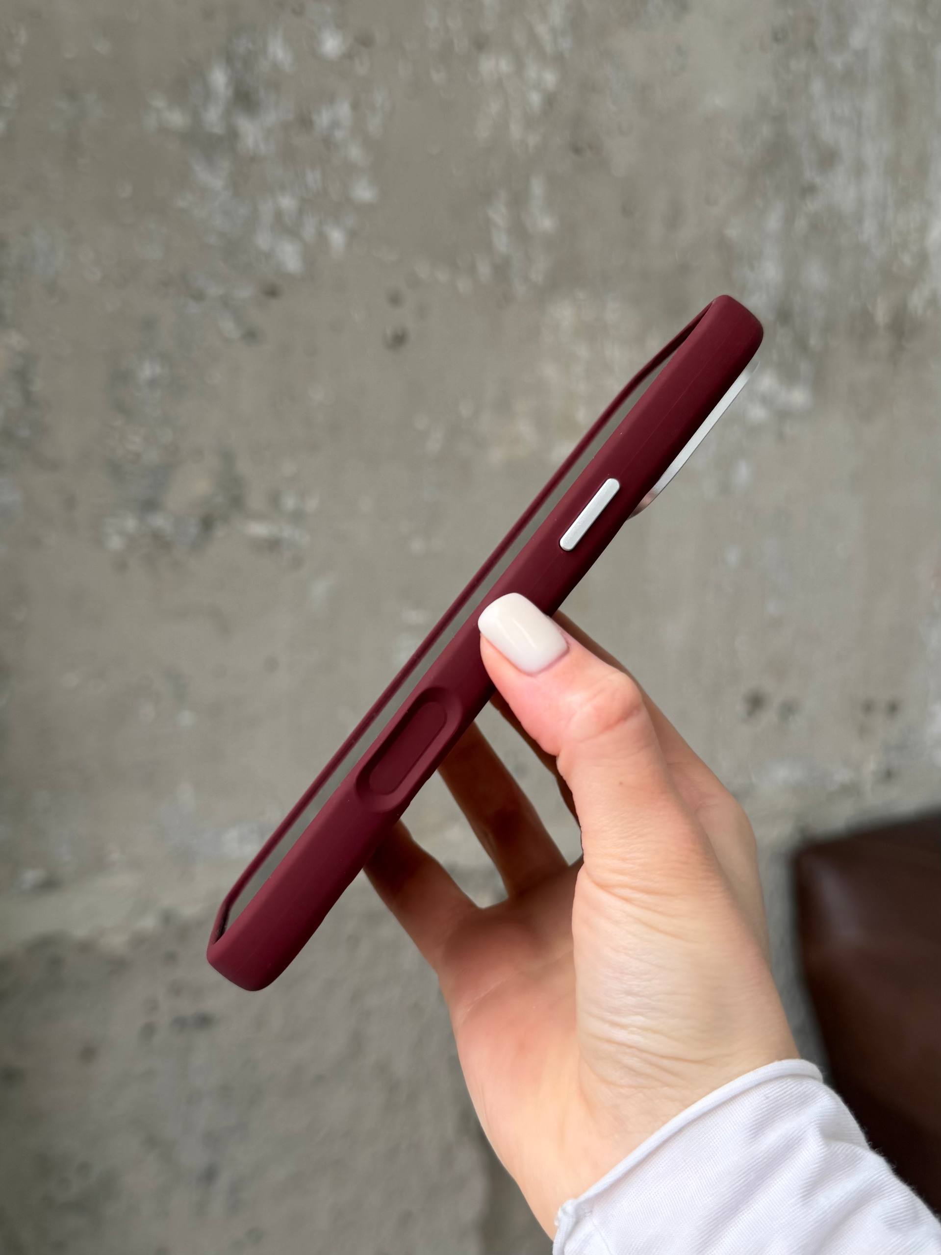Чохол Flower Silicone Case з Magsafe на iPhone 17 Pro Burgundy (06)