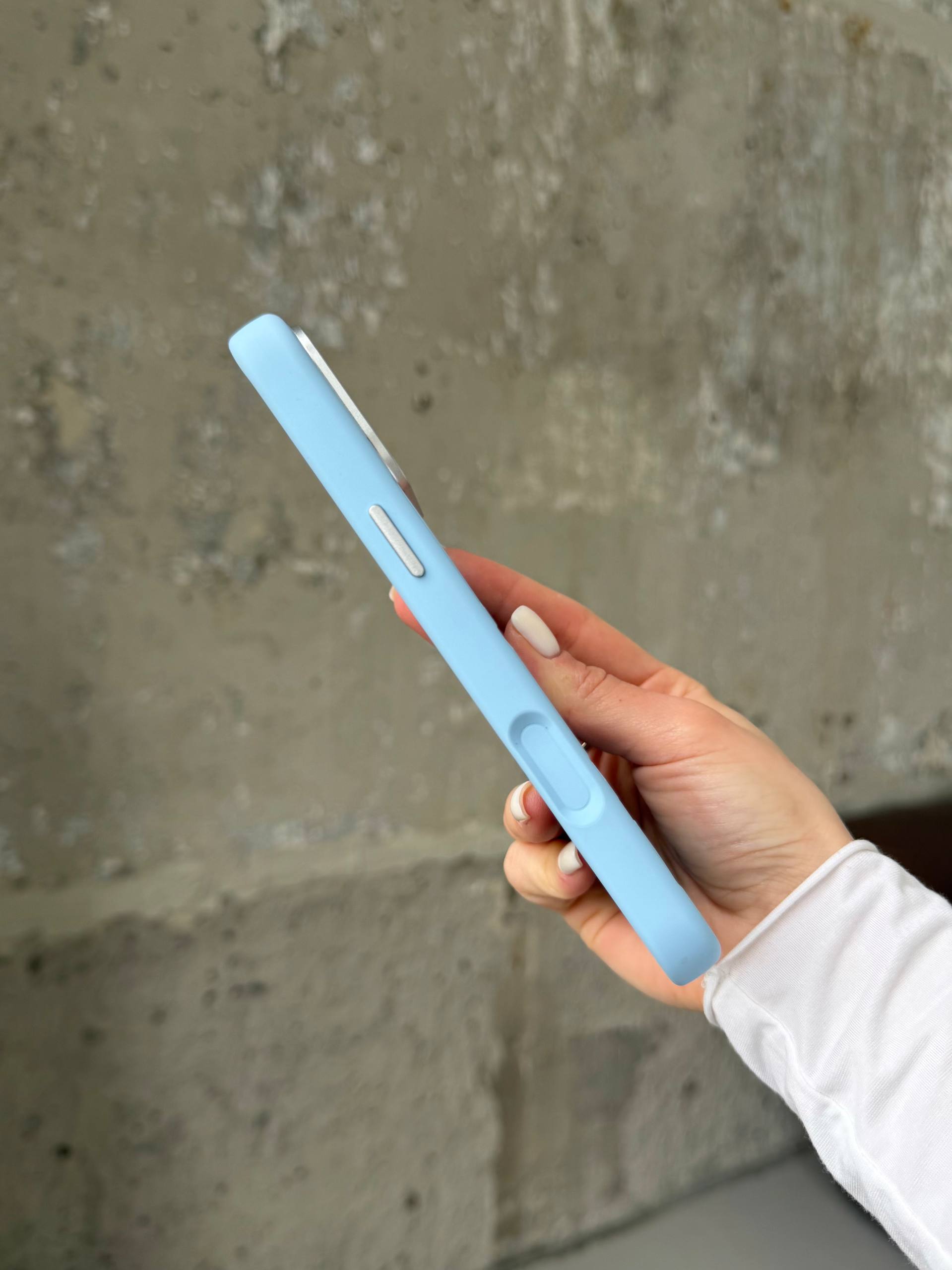 Чохол Flower Silicone Case з Magsafe на iPhone 16 Pro Cloud Blue (02)