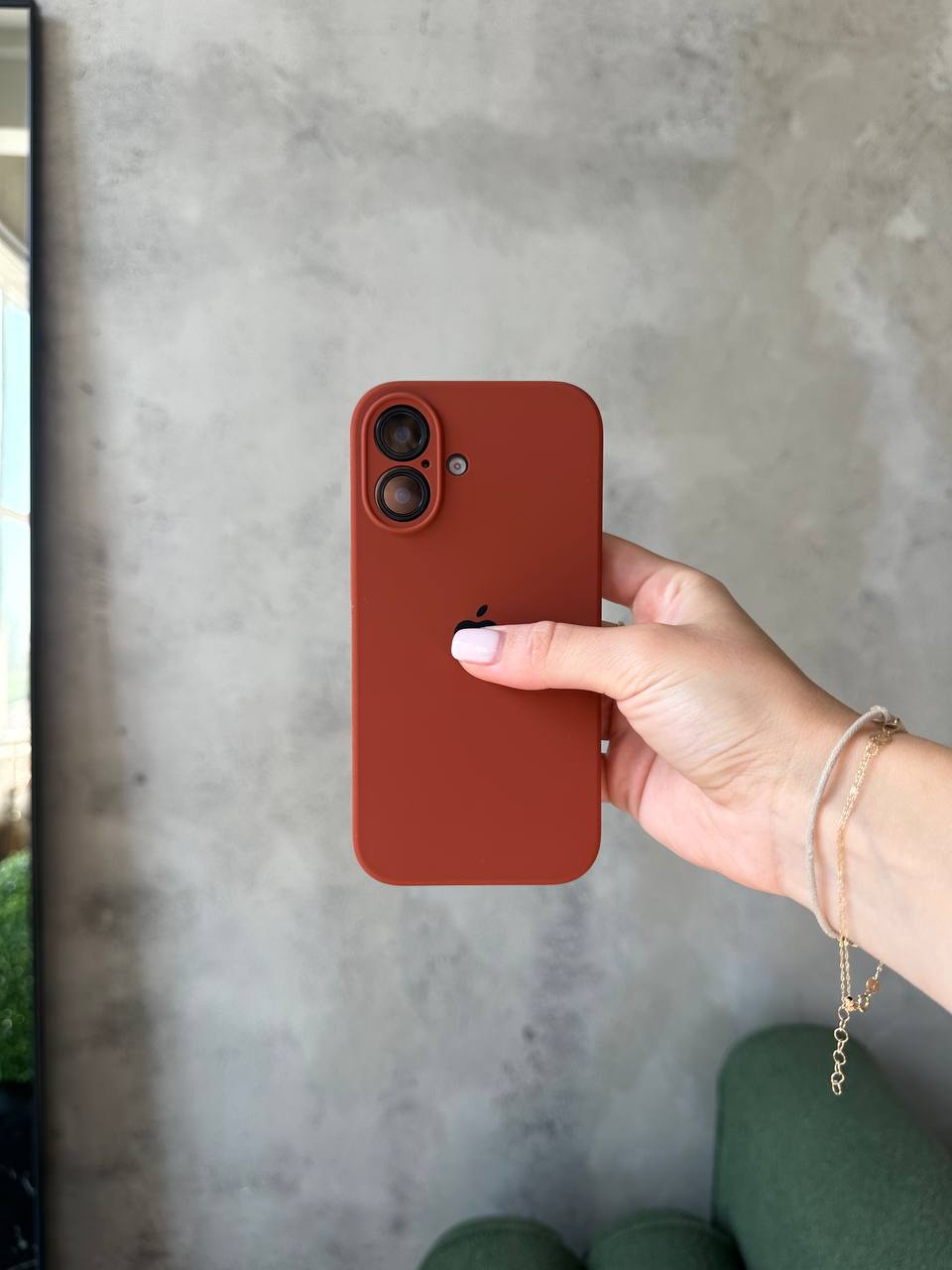 Чохол Silicone case із закритою камерою на iPhone 17 Brown #42