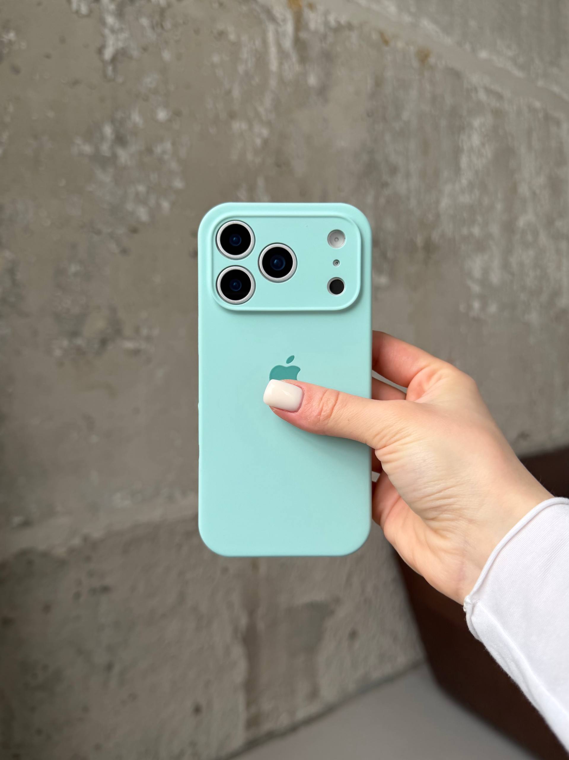 Чохол Silicone case із закритою камерою на iPhone 17 Pro Light Cyan #48
