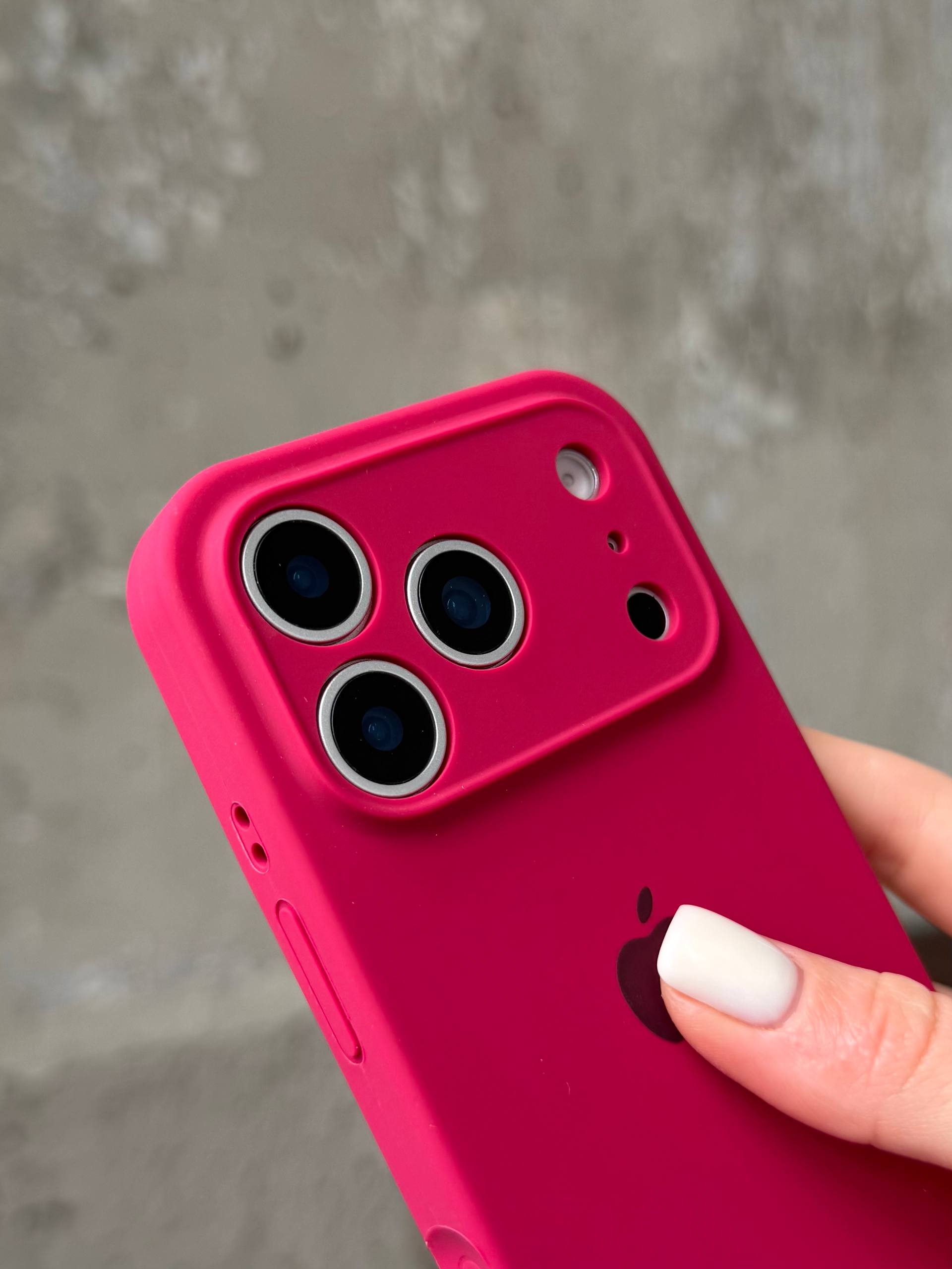 Чехол Silicone case с закрытой камерой на iPhone 17 Pro Wine Red #21