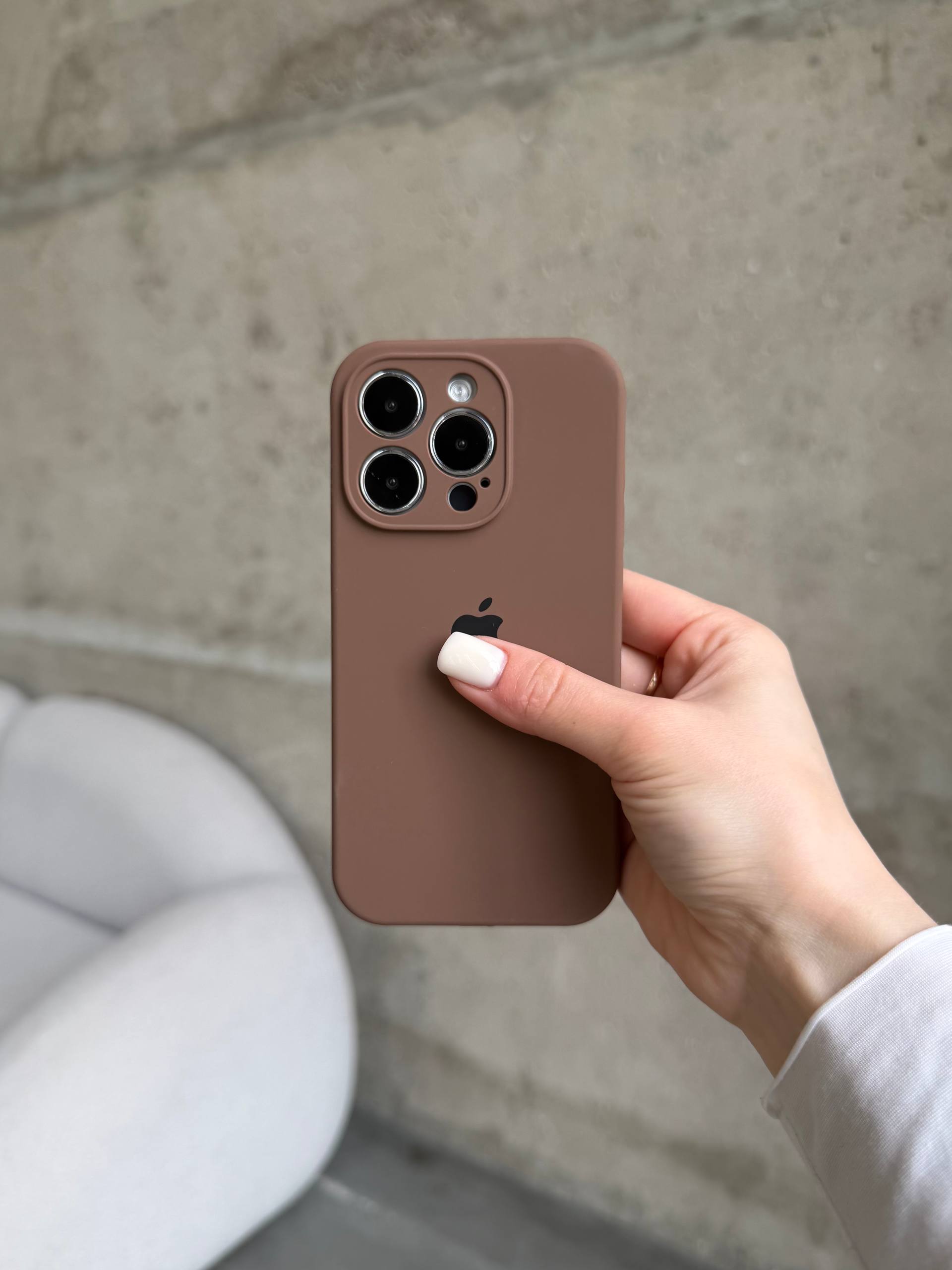 Чохол Silicone case із закритою камерою на iPhone 13 Pro Chocolate #63