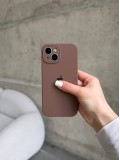 Чохол Silicone case із закритою камерою на iPhone 14+ Chocolate #63